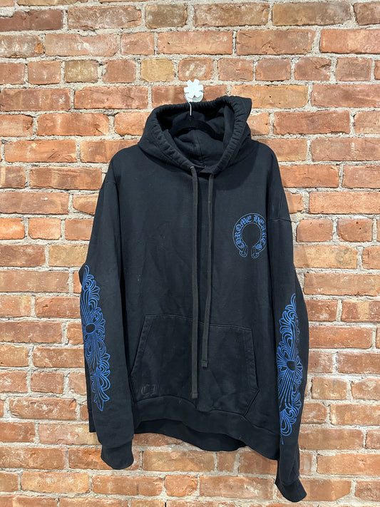 Chrome Hearts Black Blue Cemetery USA Zip-Up Hoodie XL - Front