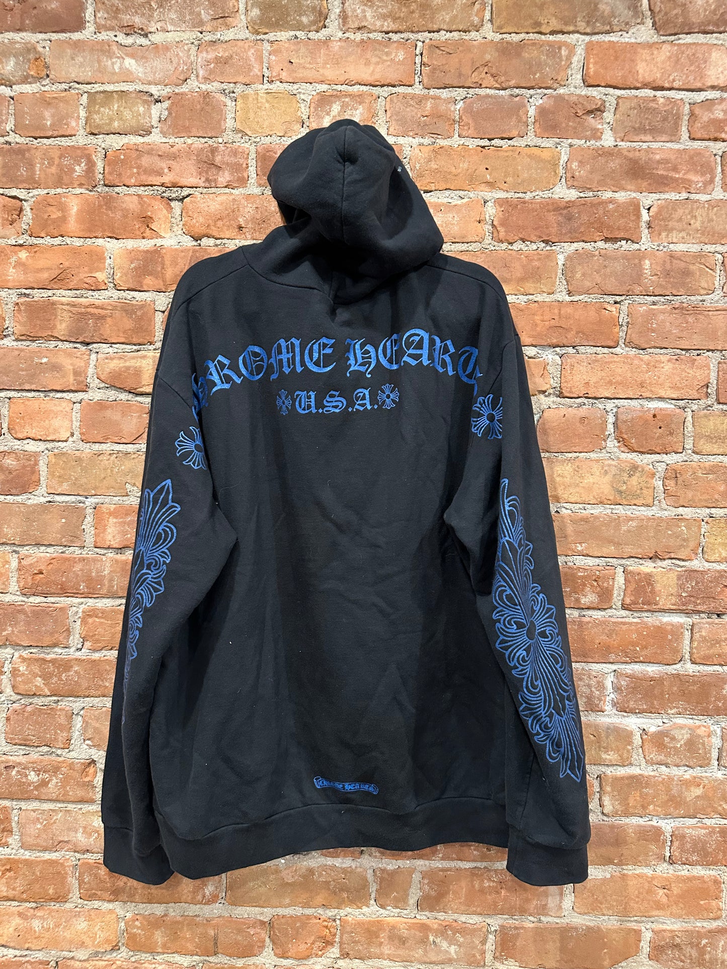 Chrome Hearts Black Blue Cemetery USA Zip-Up Hoodie XL - Back