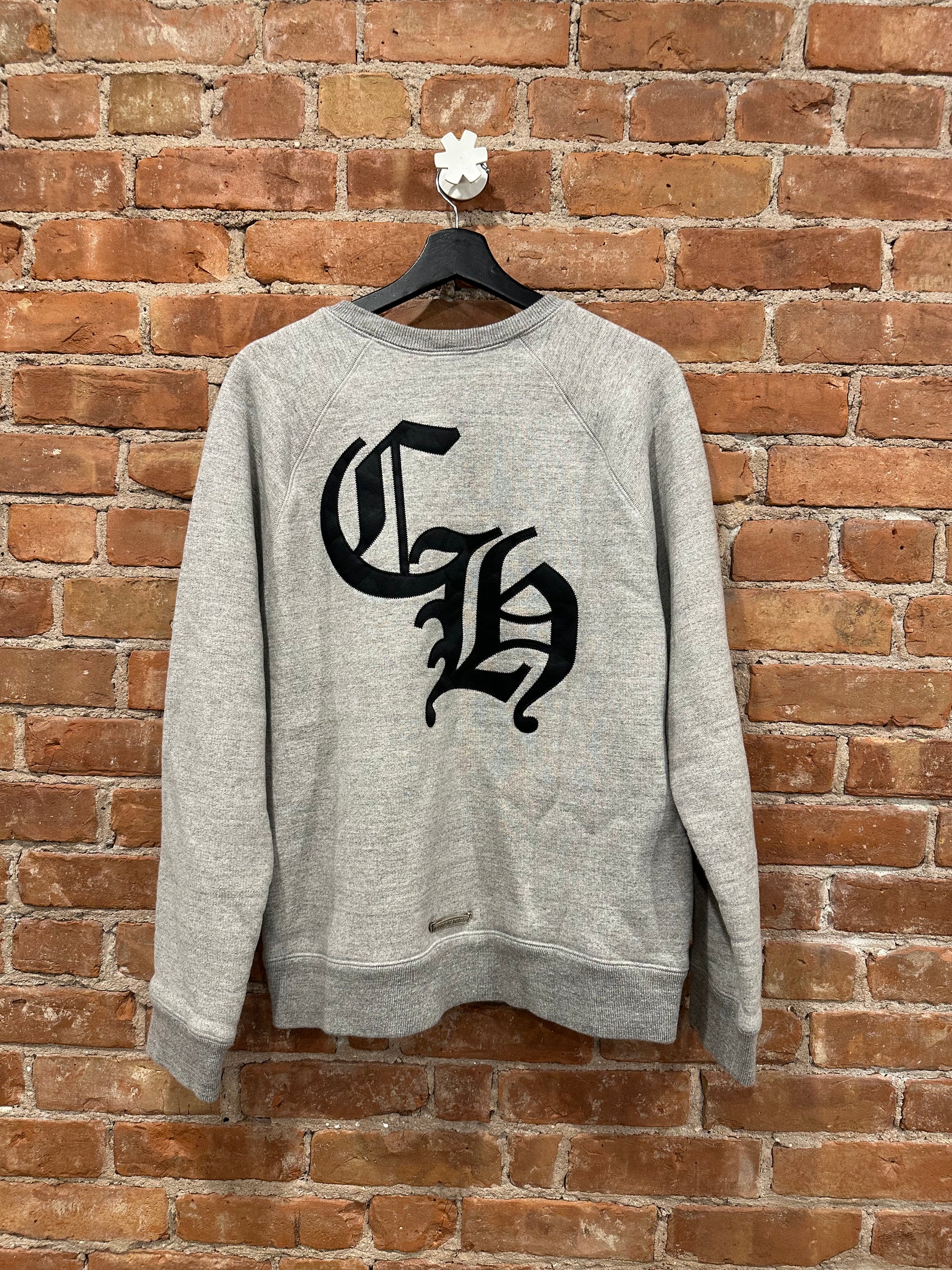 Chrome Hearts Grey Gothic CH Dagger Crewneck Sweatshirt M - Back