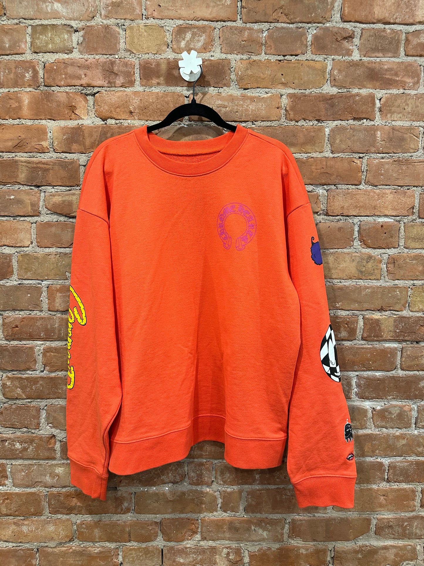 Chrome Hearts Matty Boy Orange Sex Records Crewneck Sweatshirt XL - Front