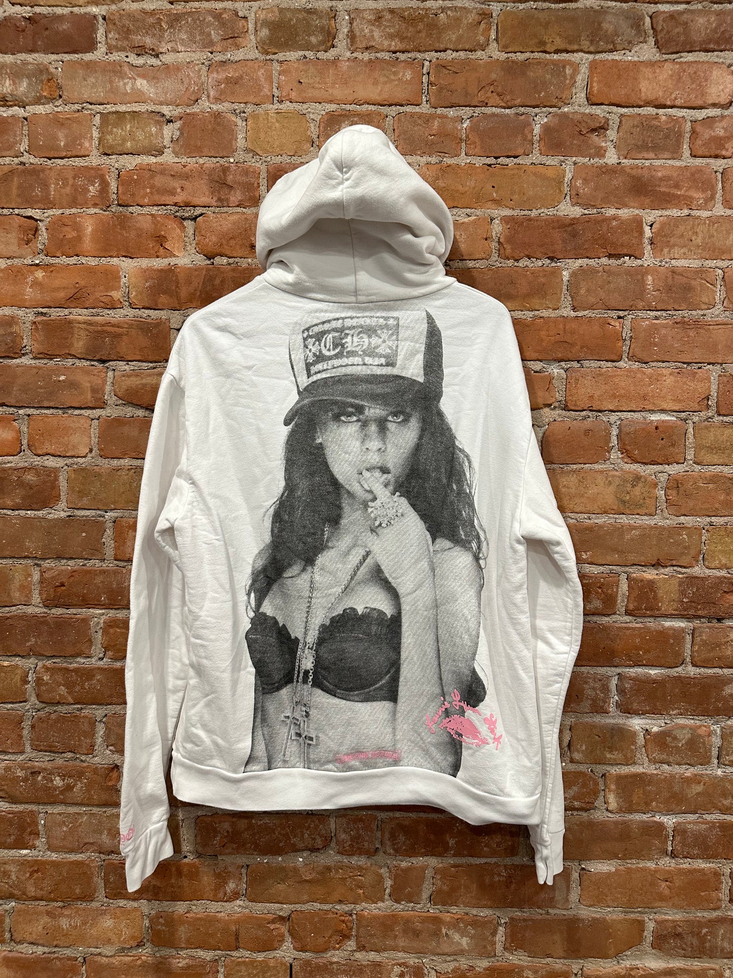 Chrome Hearts White Foti Portrait Pocket Hoodie S - Front