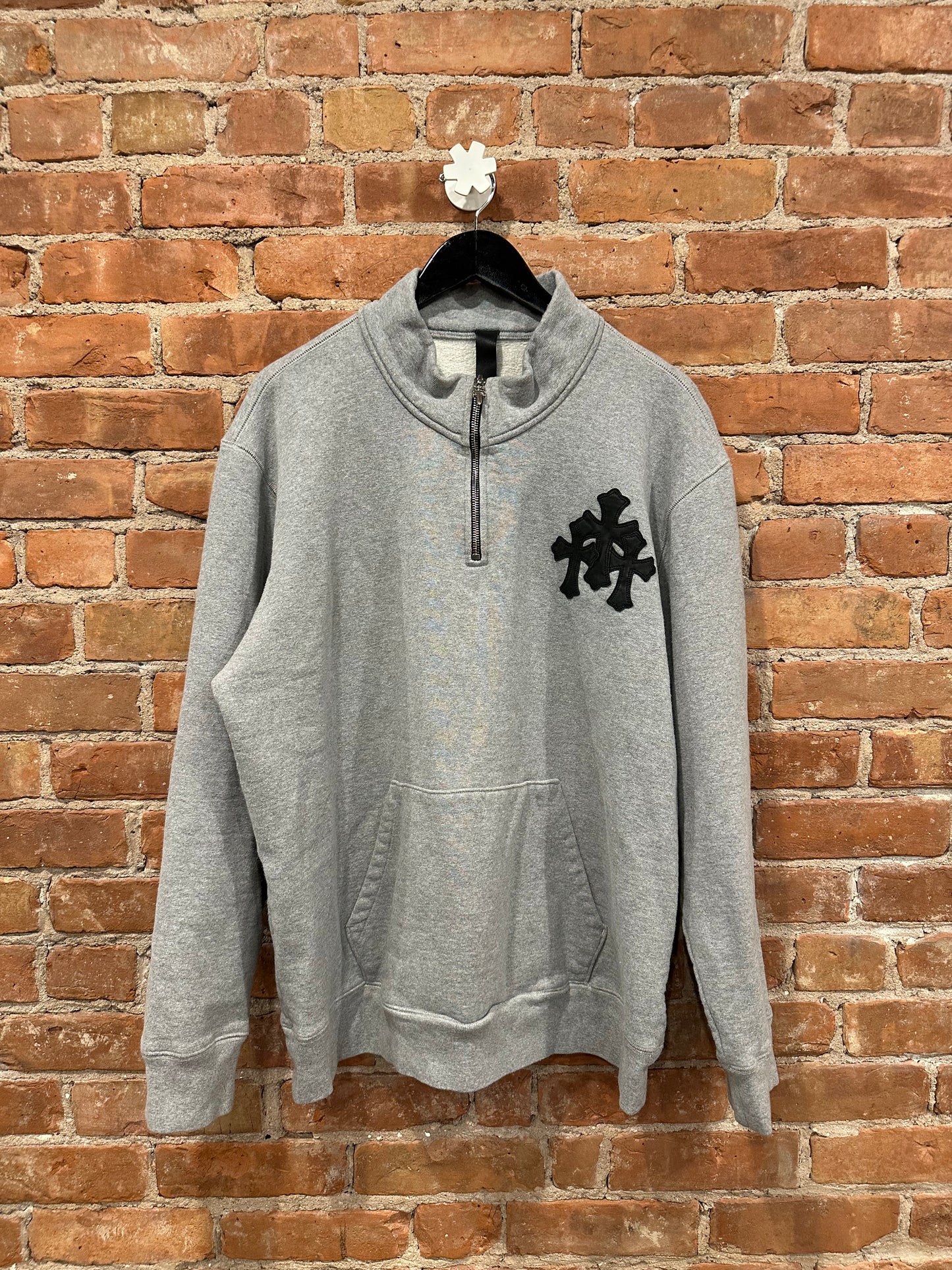 Chrome Hearts Grey Cross Patch Zip-Up Hoodie XL - Front