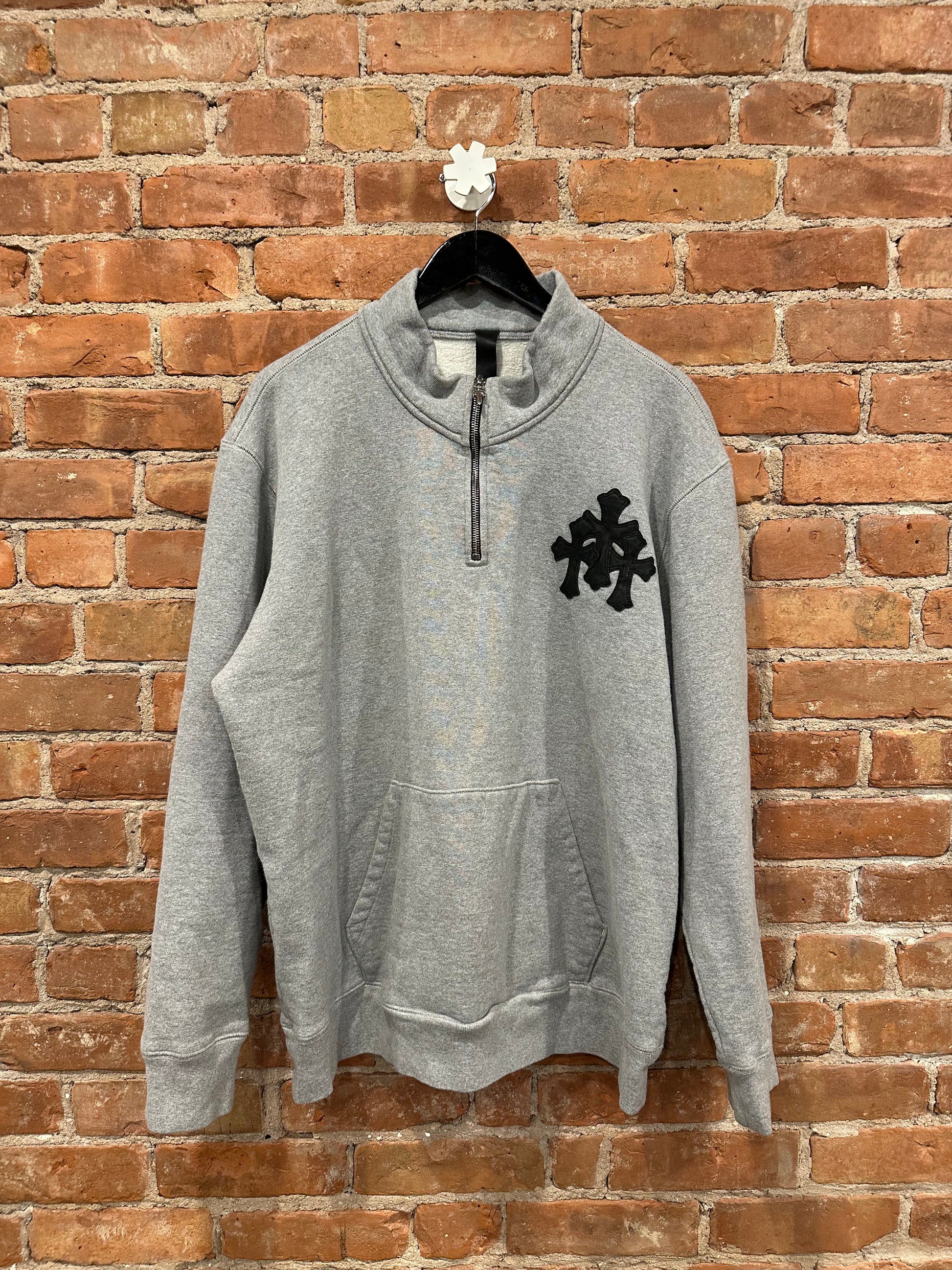 Chrome Hearts Grey Cross Patch Zip-Up Hoodie XL - Front