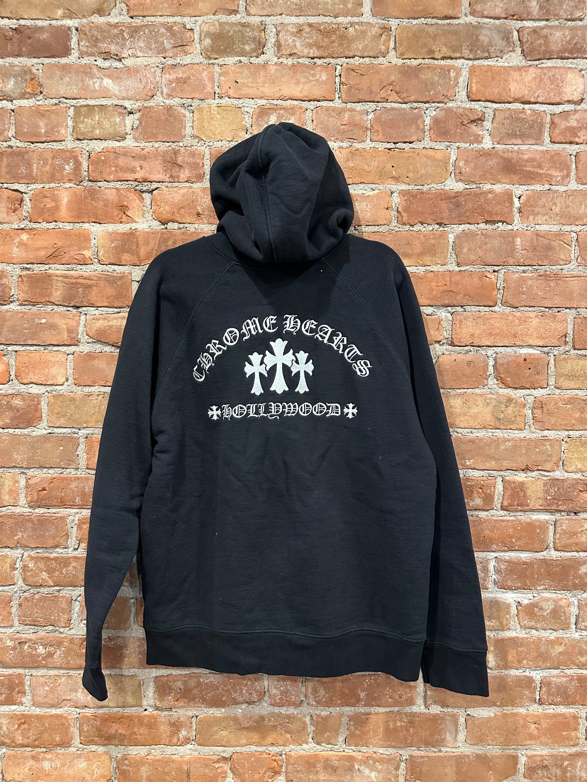 Chrome Hearts Black Hollywood Crosses Zip-Up Hoodie L - Front