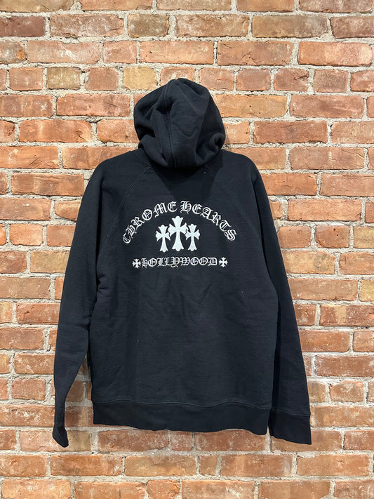 Chrome Hearts Black Hollywood Crosses Zip-Up Hoodie L - Front