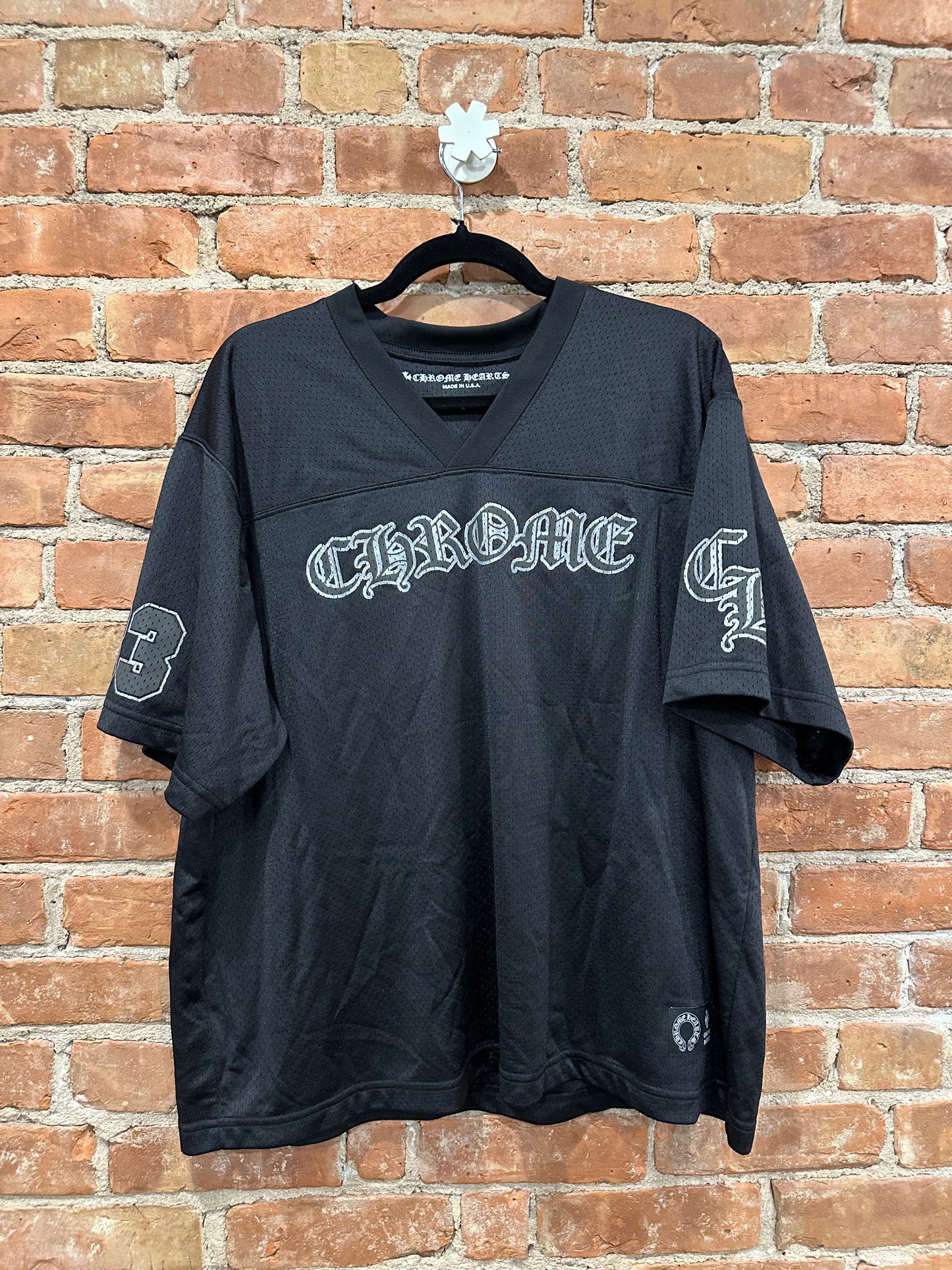 Chrome Hearts Black Mesh CH Motocross Jersey L - Front
