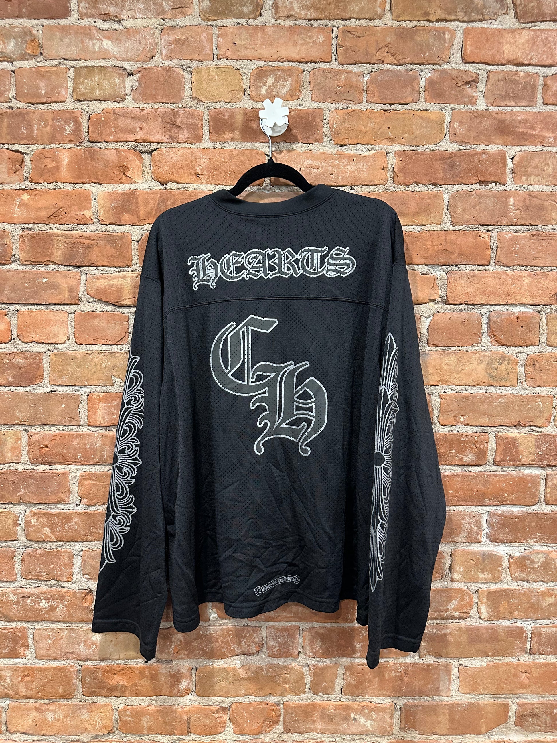 Chrome Hearts Black Long Sleeve Mesh Cemetery CH Motocross Jersey XL - Back