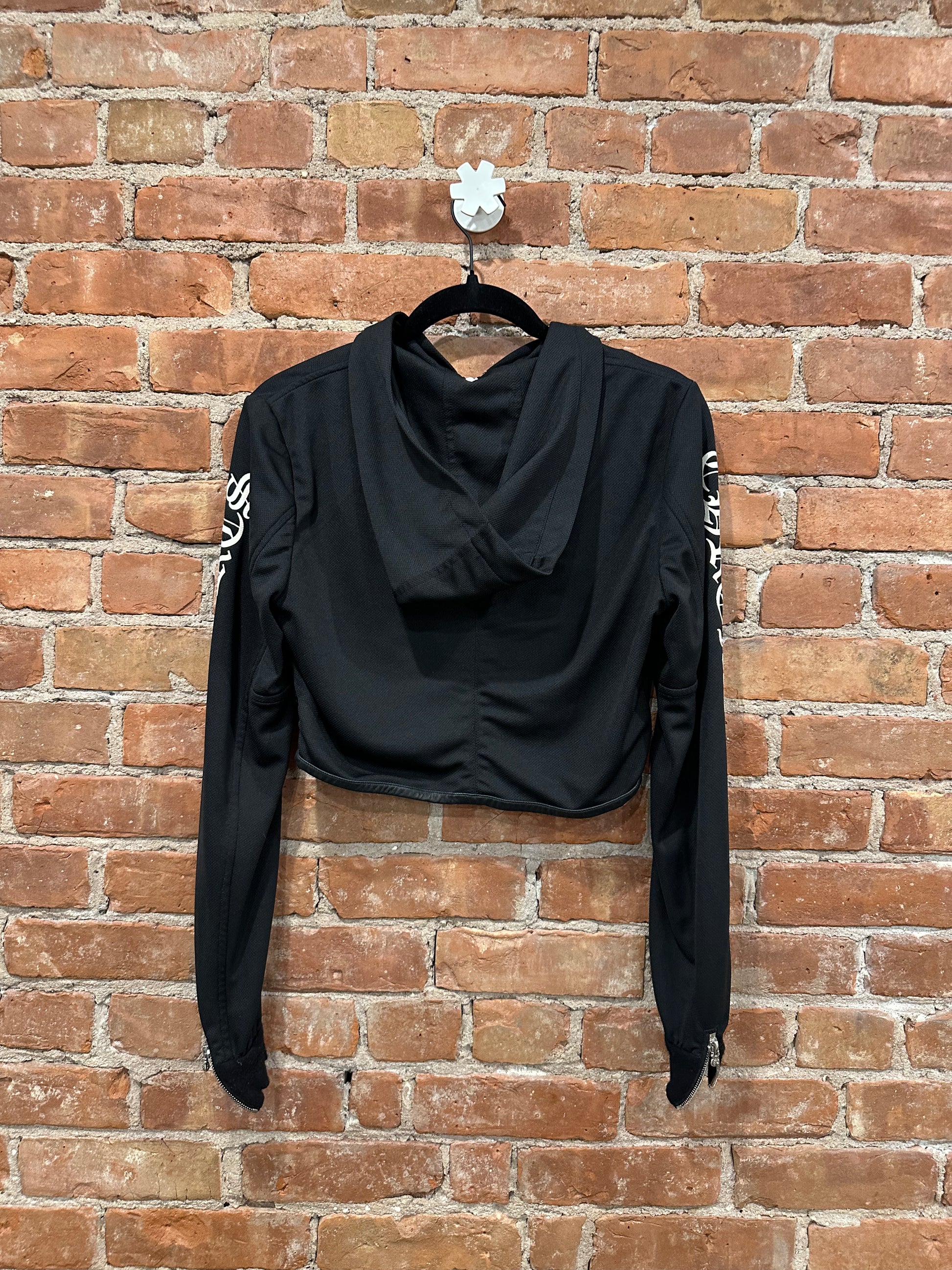 Chrome Hearts Black Horseshoe Sleeve Logo Nylon Track Jacket M - Back