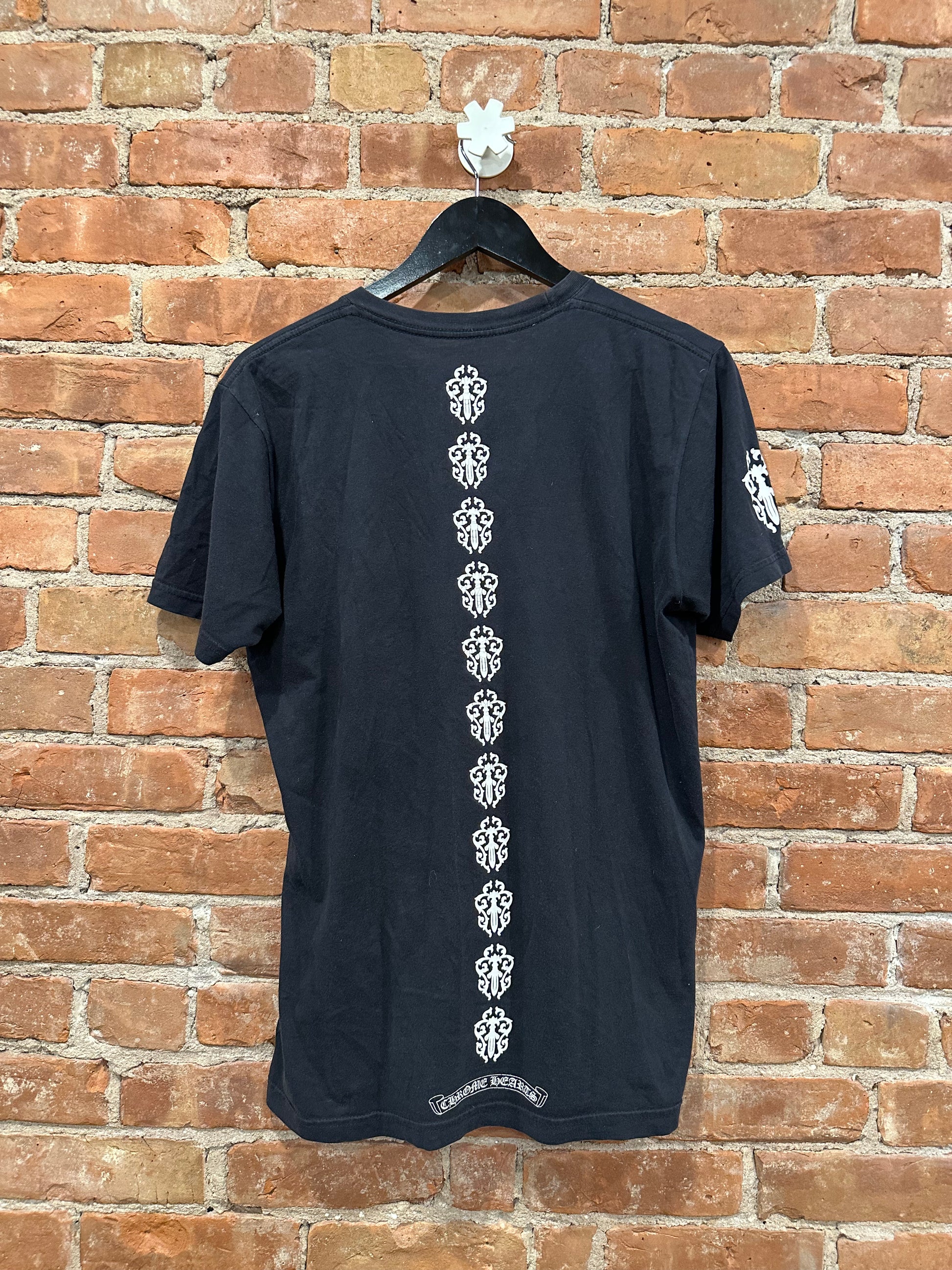 Chrome Hearts Black Floral Filigree Pocket T-Shirt M - Front