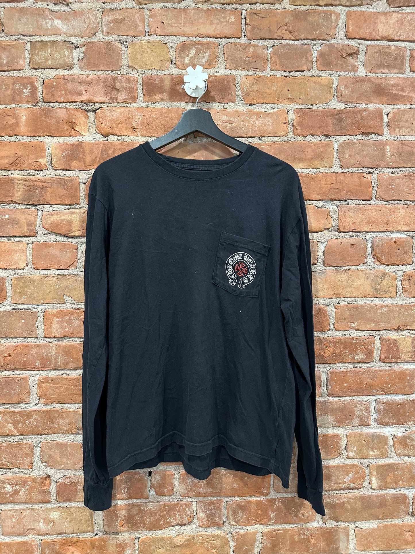 Chrome Hearts Black STAFF Horseshoe Long Sleeve T-Shirt L - Back