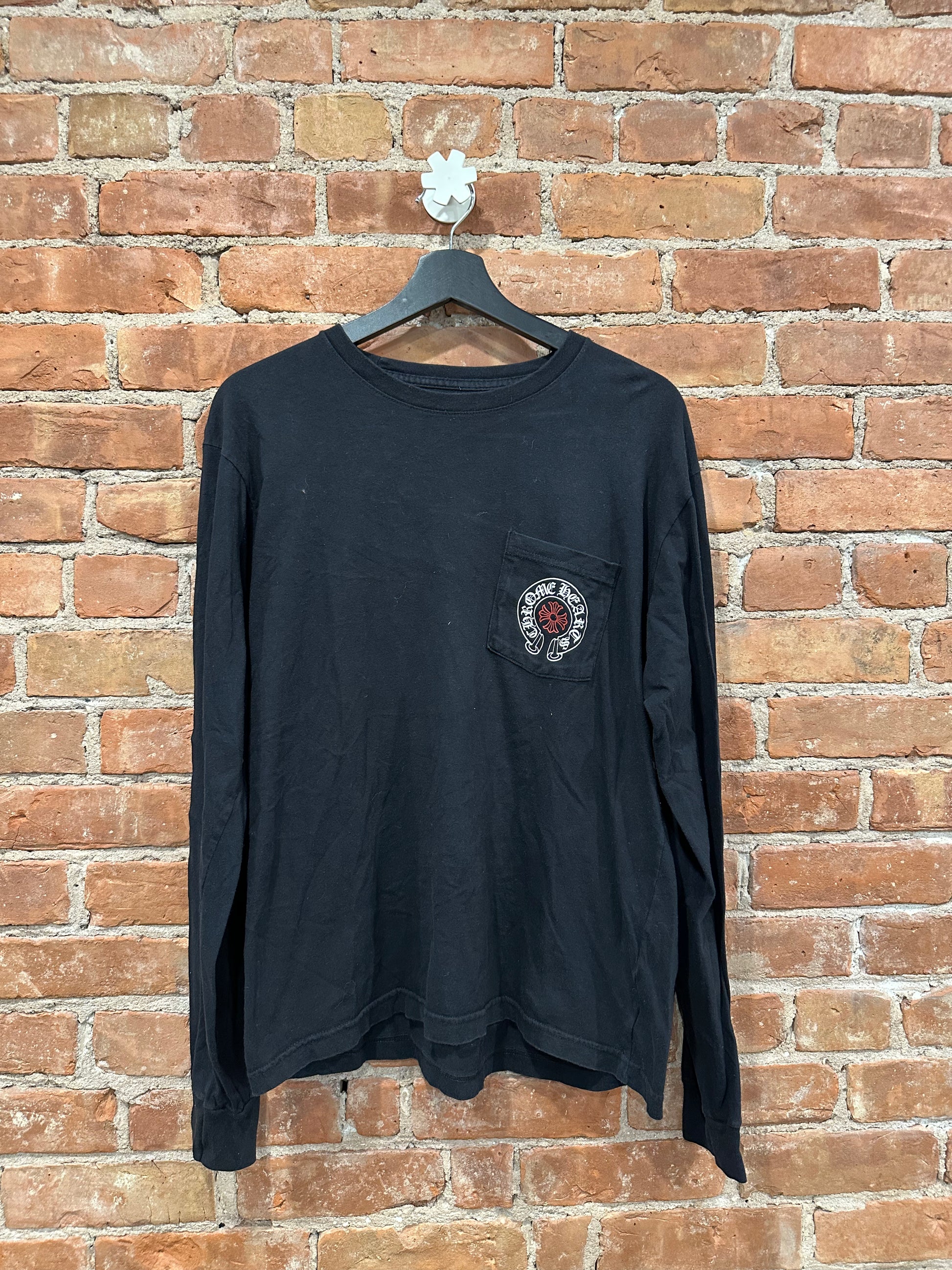 Chrome Hearts Black STAFF Horseshoe Long Sleeve T-Shirt L - Back