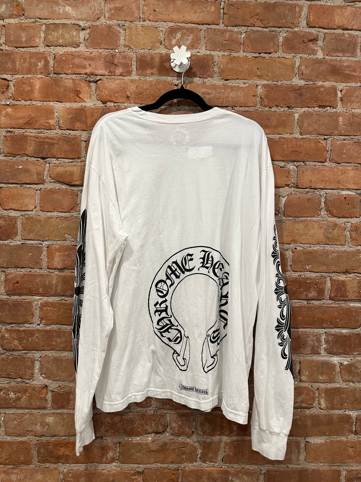 Chrome Hearts White Floral Horseshoe Long Sleeve T-Shirt XXL - Back