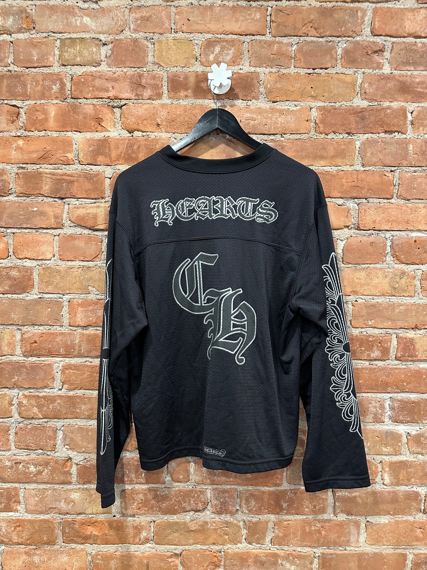 Chrome Hearts Black Long Sleeve Mesh CHROME Motocross Jersey M - Back
