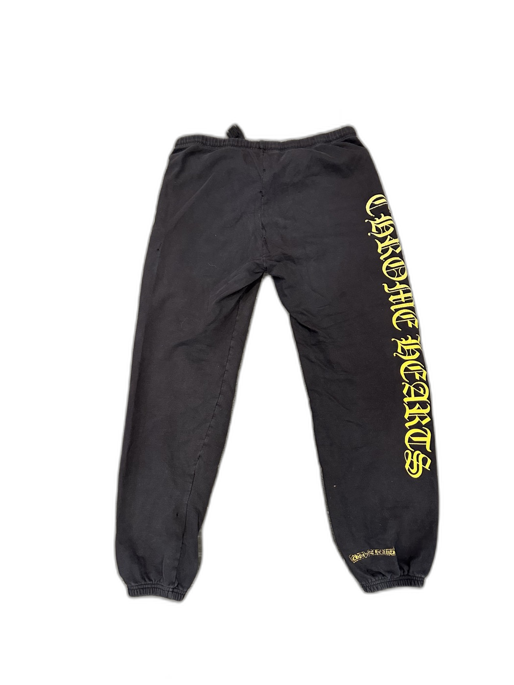 Chrome Hearts Black Yellow Logo Sweatpants - back bg-removed
