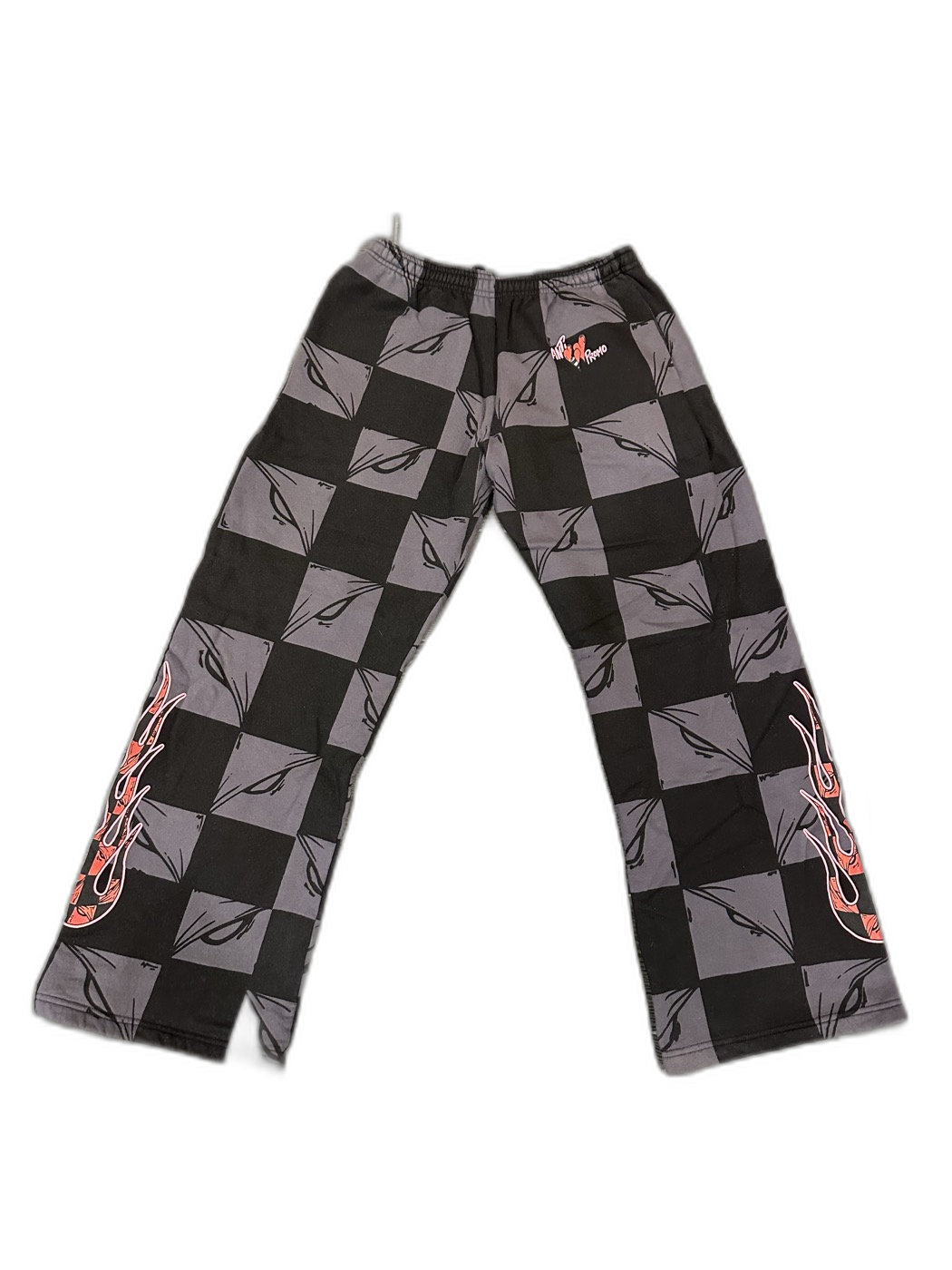 Chrome Hearts Matty Boy Dagger Checkered Flame Pants - Front