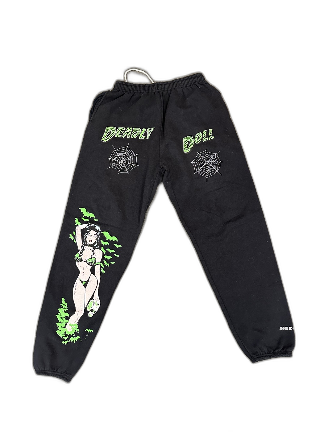 Deadly Doll Spider Web Pinup Sweatpants - Front