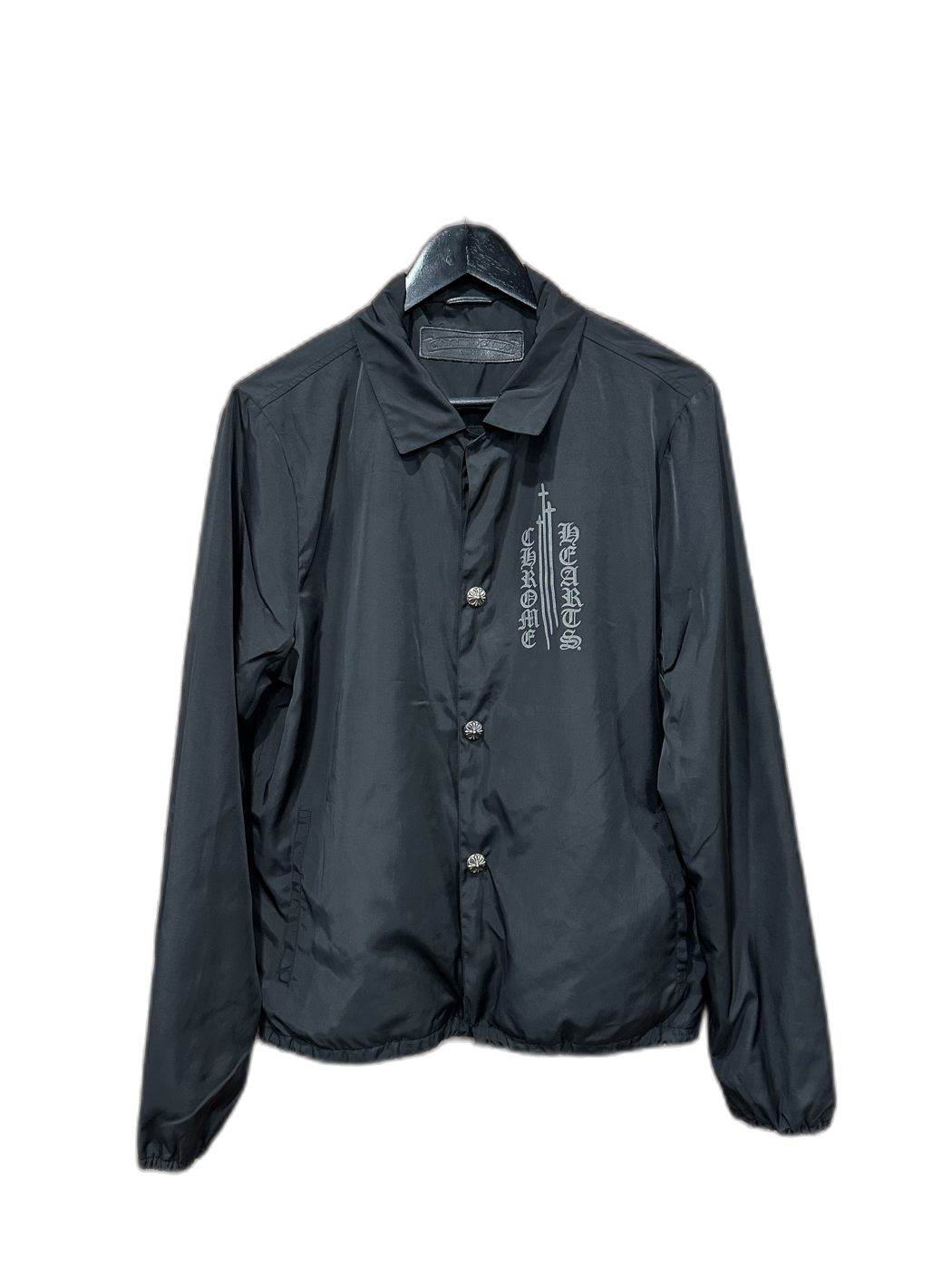 Chrome Hearts Black Nylon Cross Button Gothic Logo Shirt Jacket