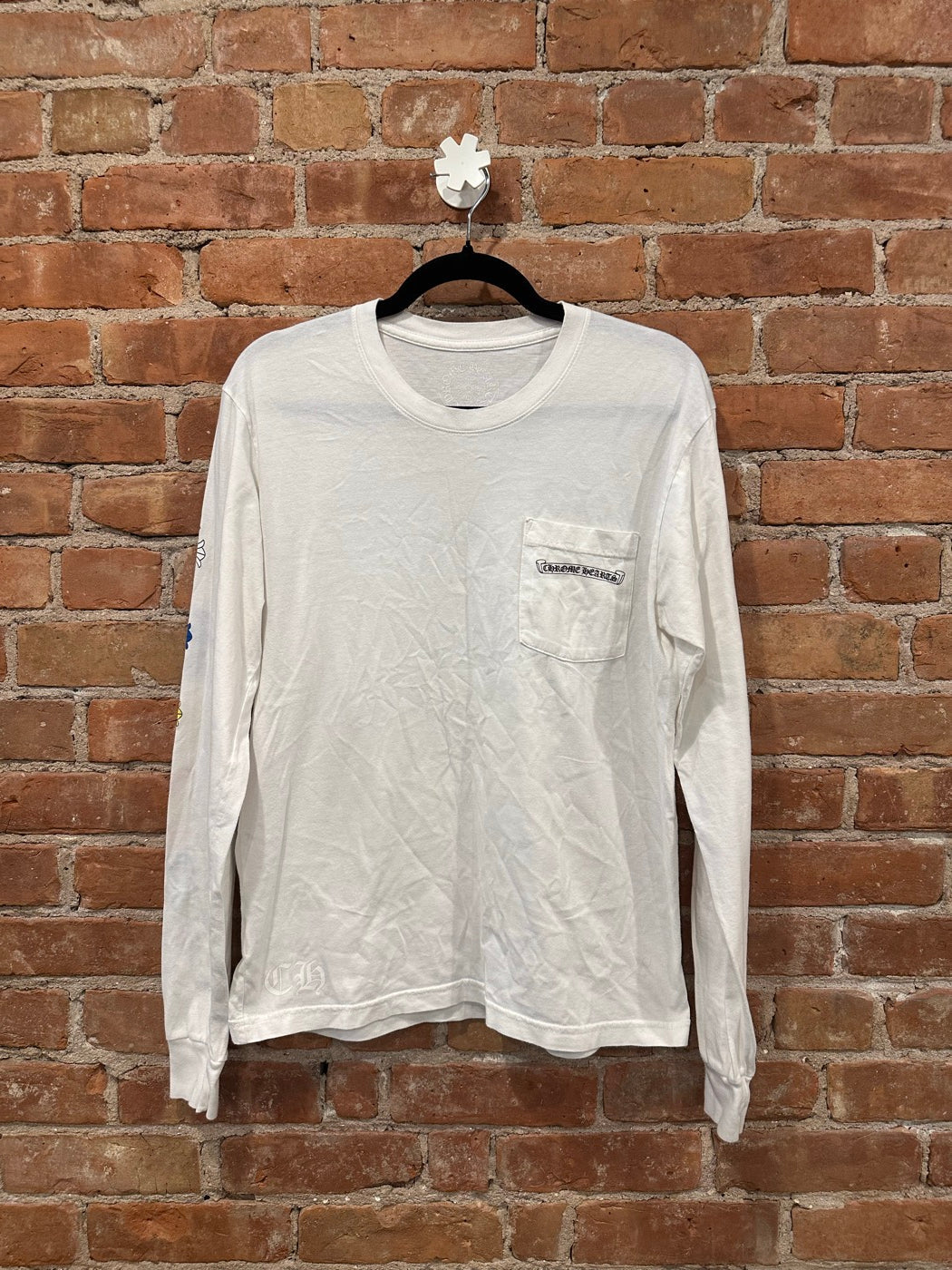 Chrome Hearts White Multicolor Cross Daisy Long Sleeve Tee - Front