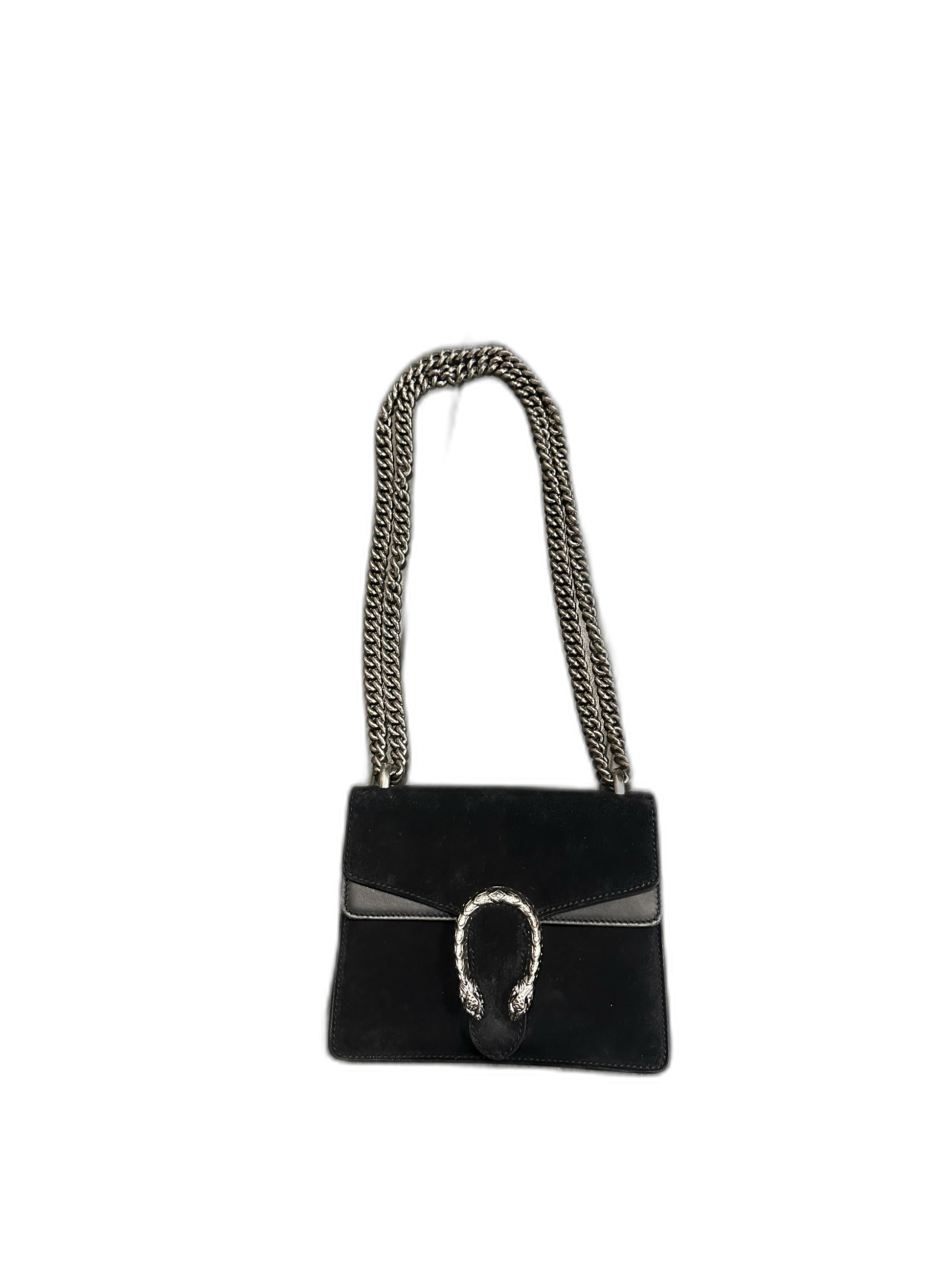 Gucci Dionysus Black Suede Shoulder Bag - Front