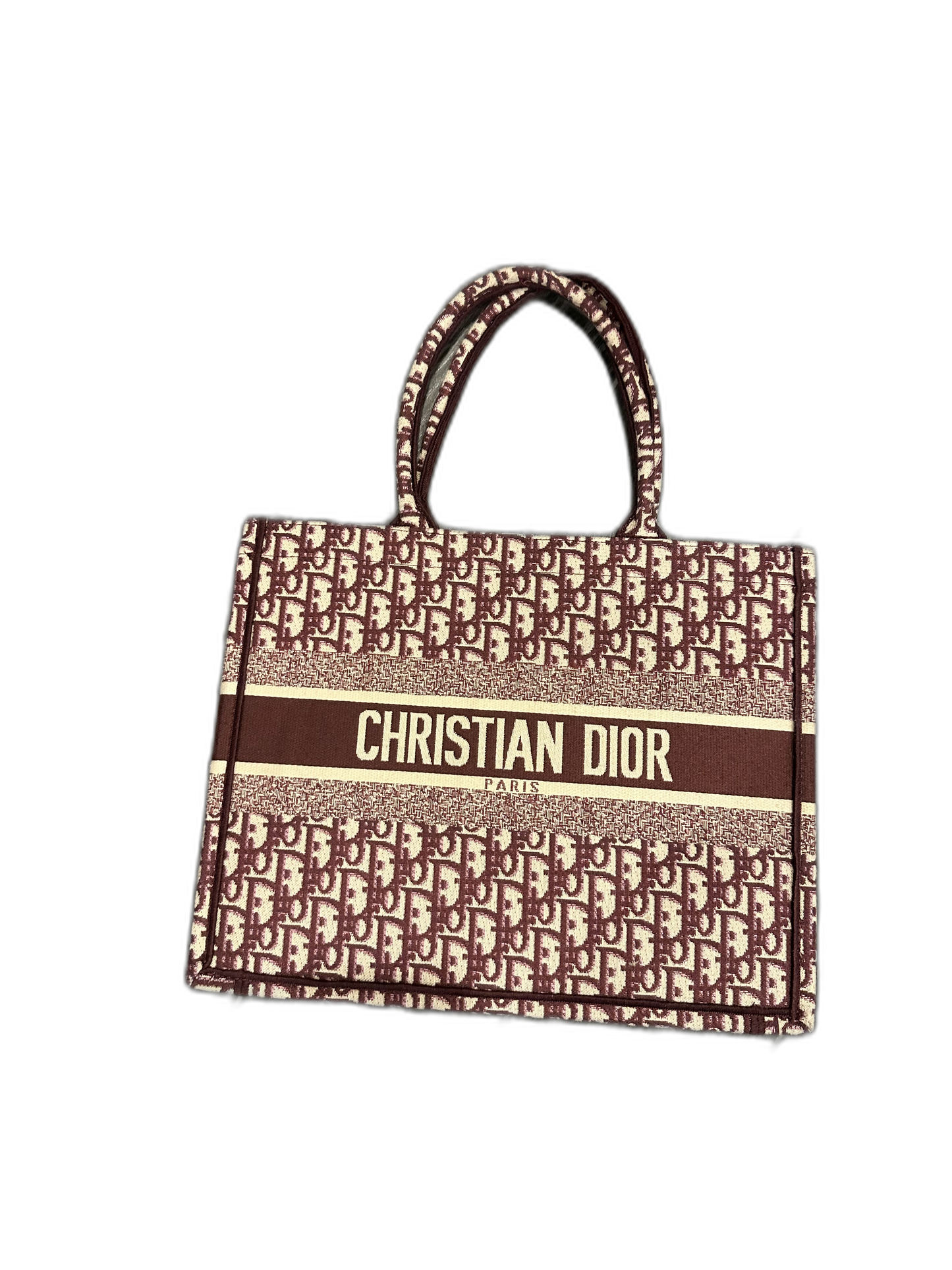 Christian Dior Oblique Book Tote Burgundy - Logo Detail