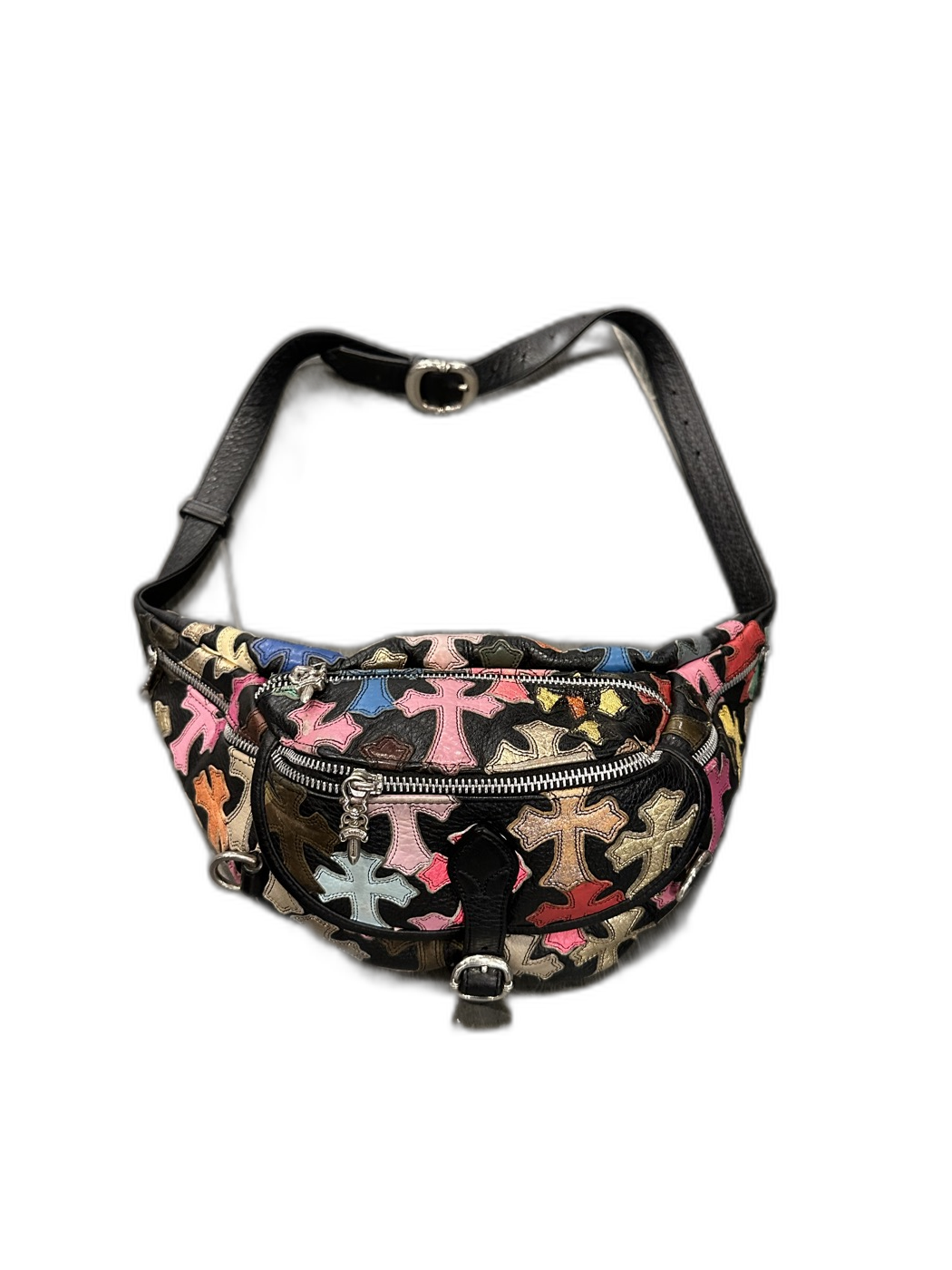 Chrome Hearts Multicolor Cross Patch Leather Fanny Pack - Front