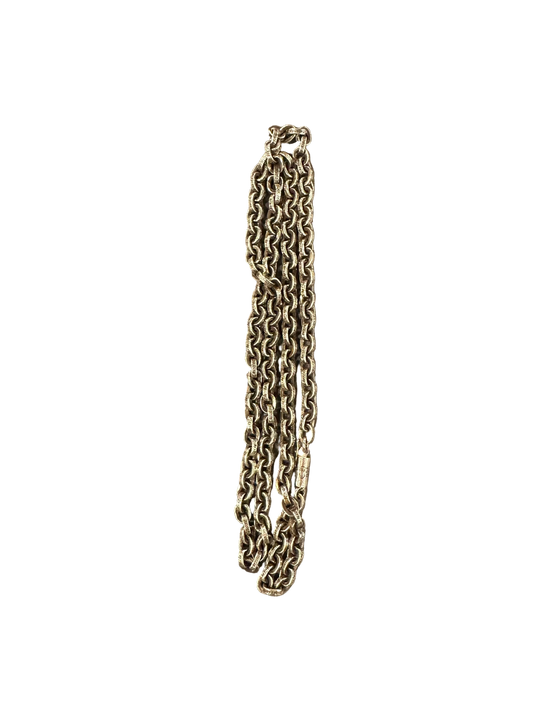 Chrome Hearts Sterling Silver Oval Link Paper Chain Necklace 24 in