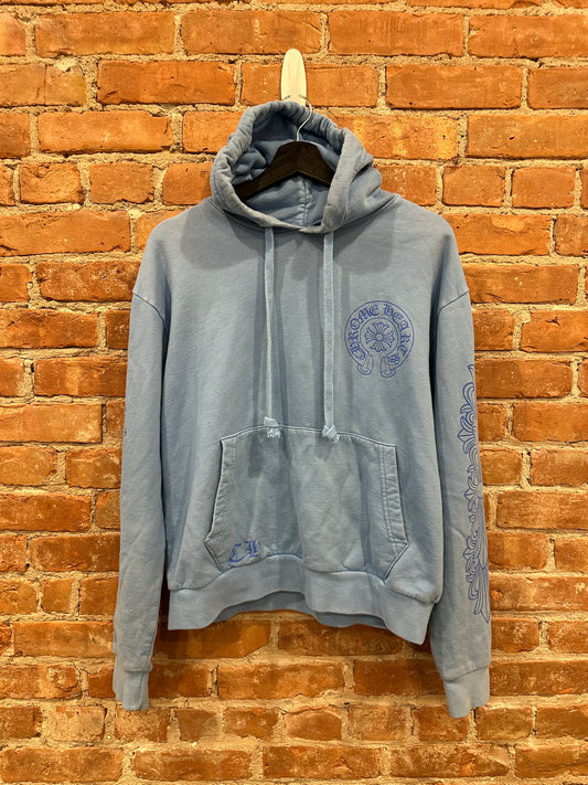Chrome Hearts Miami Exclusive Horseshoe Hoodie in baby blue Sz XS