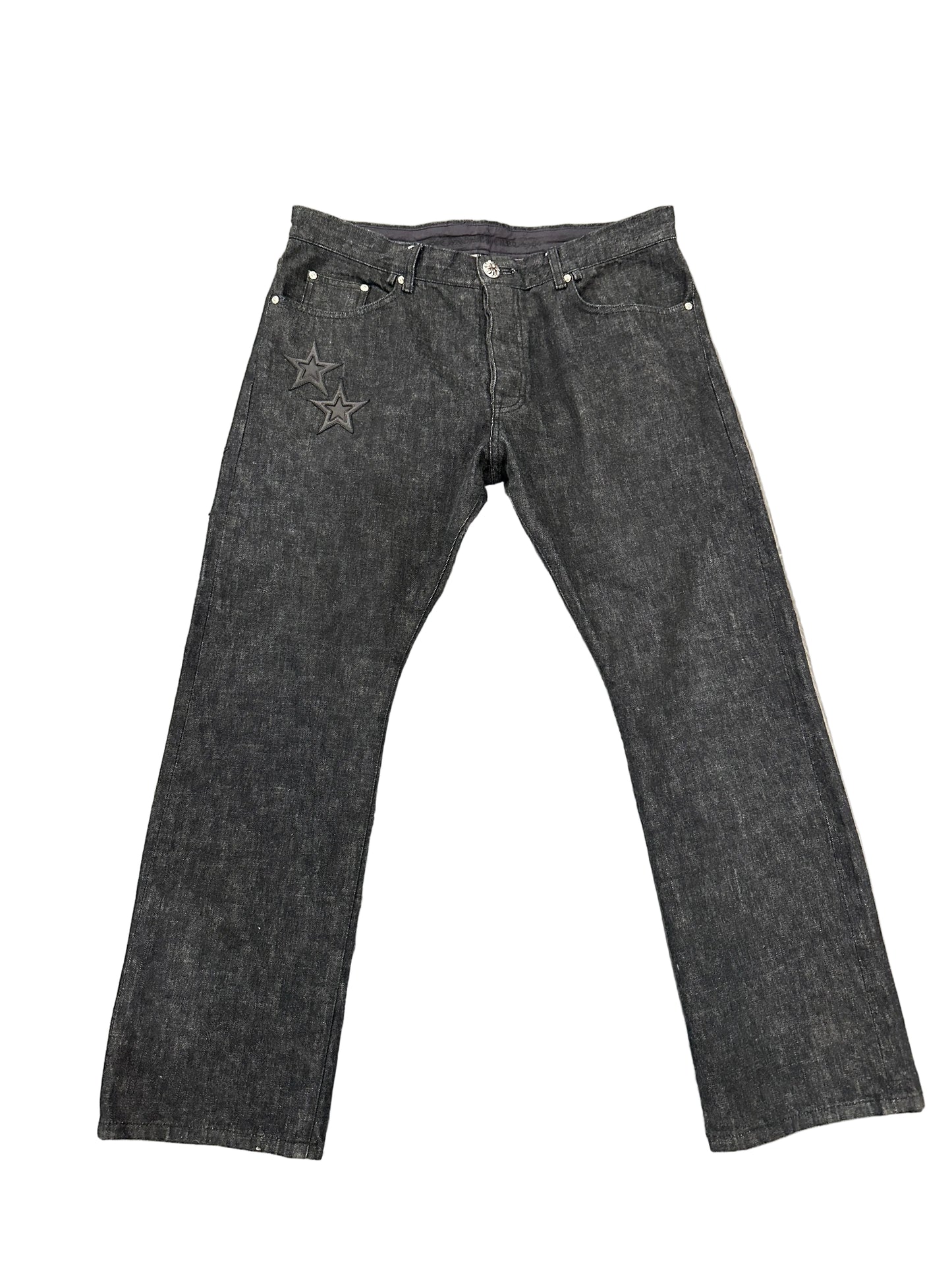 Chrome Hearts Black Star Patches Jeans Sz 38