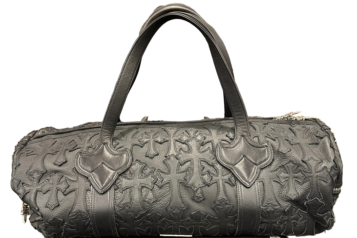 ($25,200) Chrome Hearts Black Cross Patch Duffle Bag