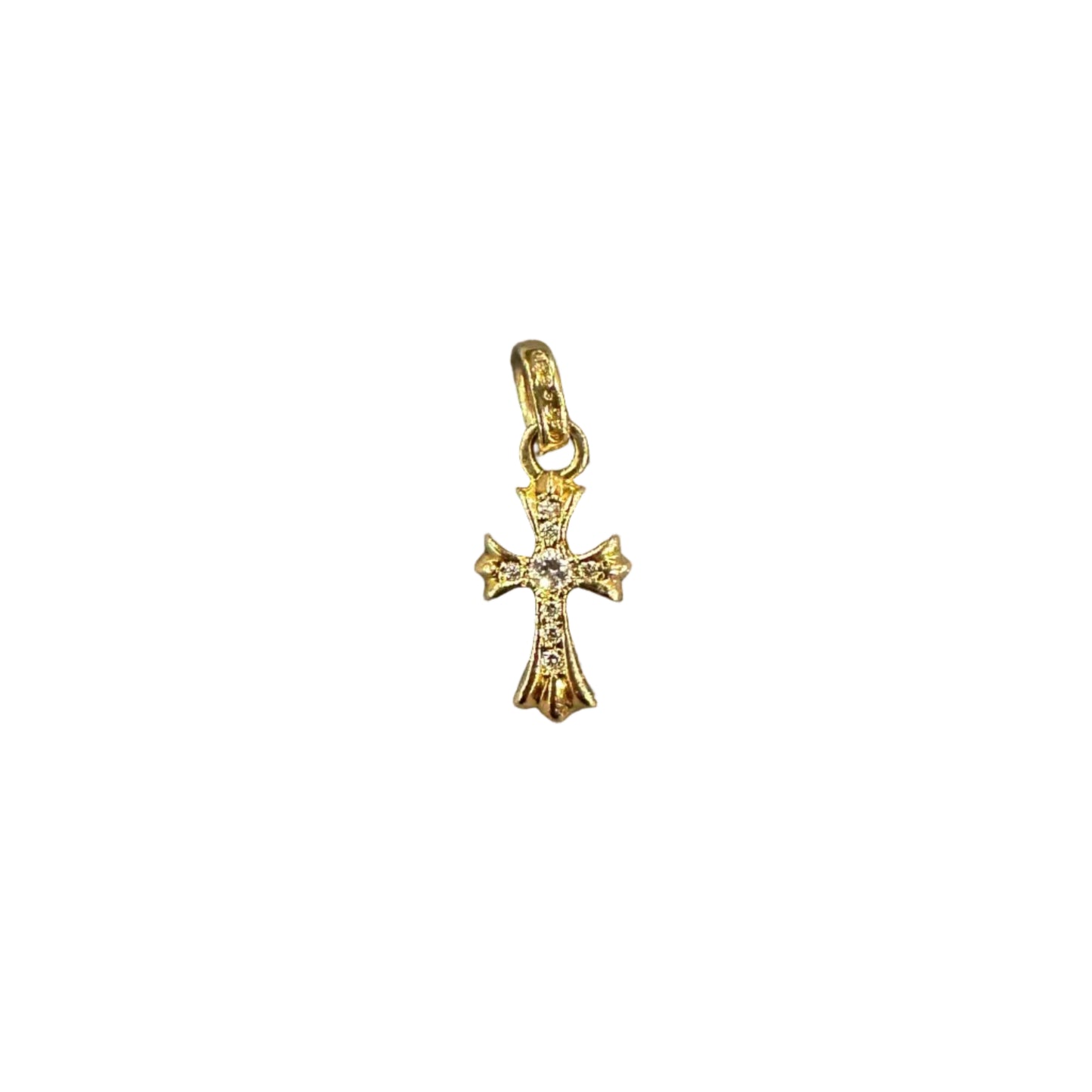 Chrome Hearts 22k Gold Baby Fat Cross charm Pave Diamonds