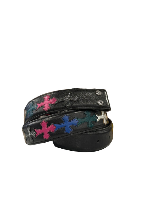 ($23,000) Chrome Hearts Multi Color Patch Roller Belt Sz 36