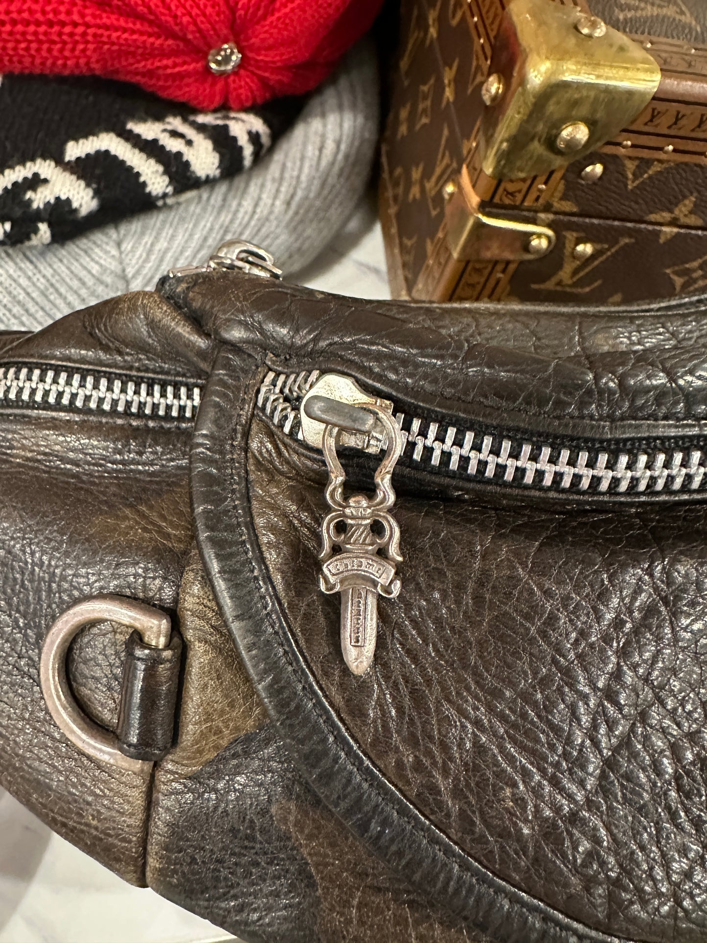 Chrome Hearts Brown leather Snat Pack
