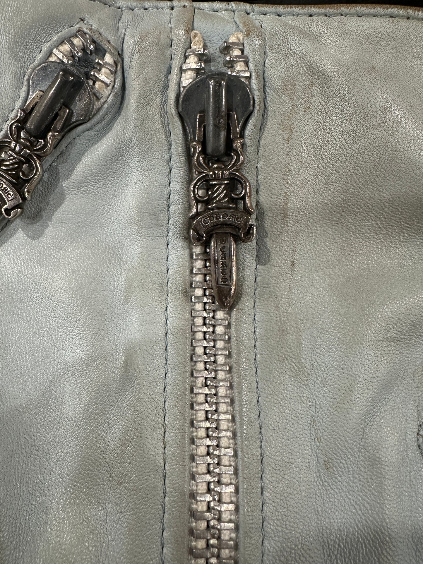 Chrome Hearts JJ Dean White Leather Handbag