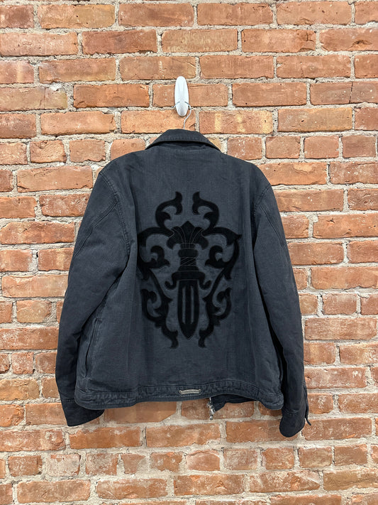 ($26,000) Chrome Hearts Denim Dagger Jacket Sz M