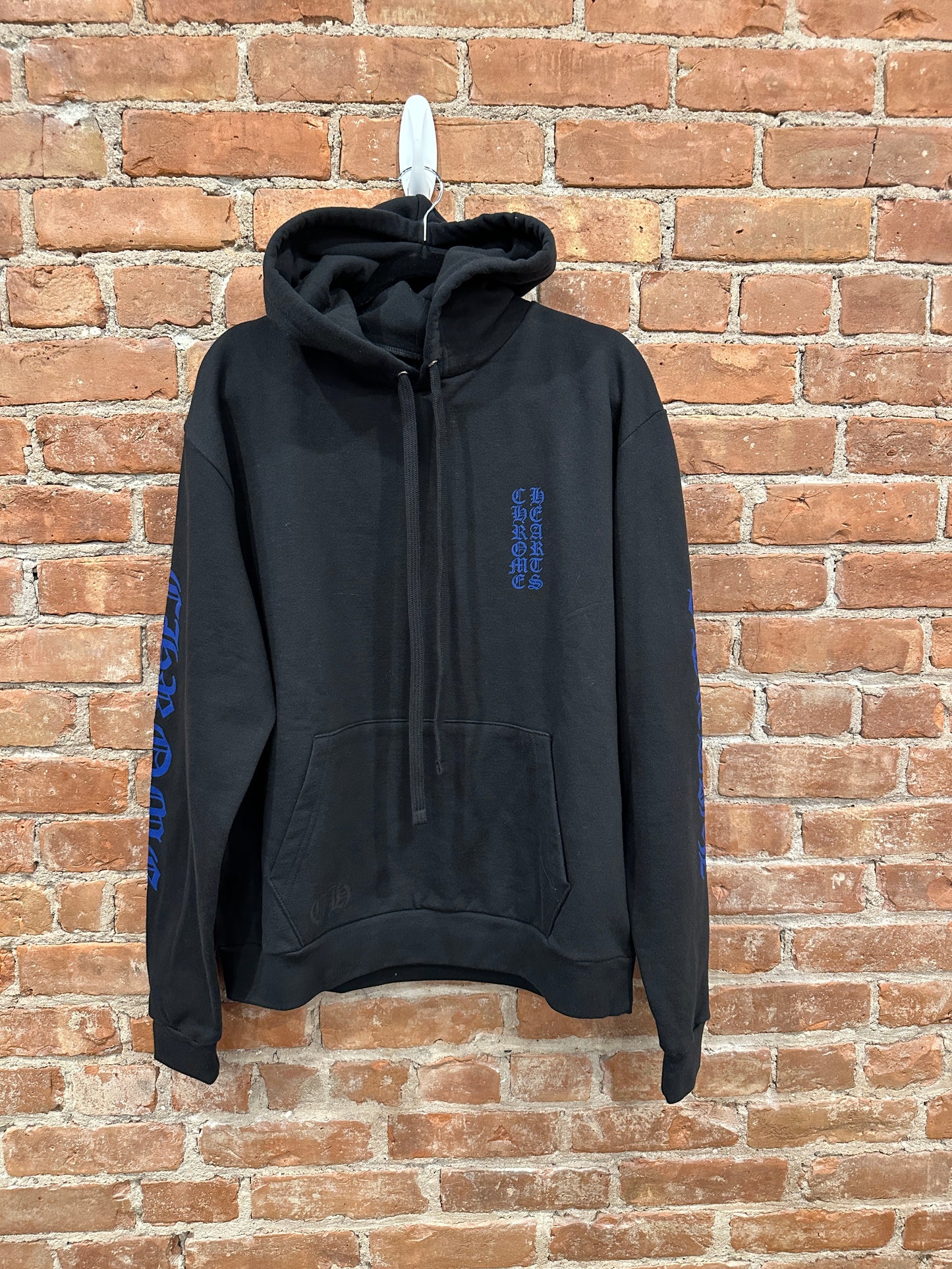 Chrome Hearts Blue Vertical Script Logo Hoodie Sz S