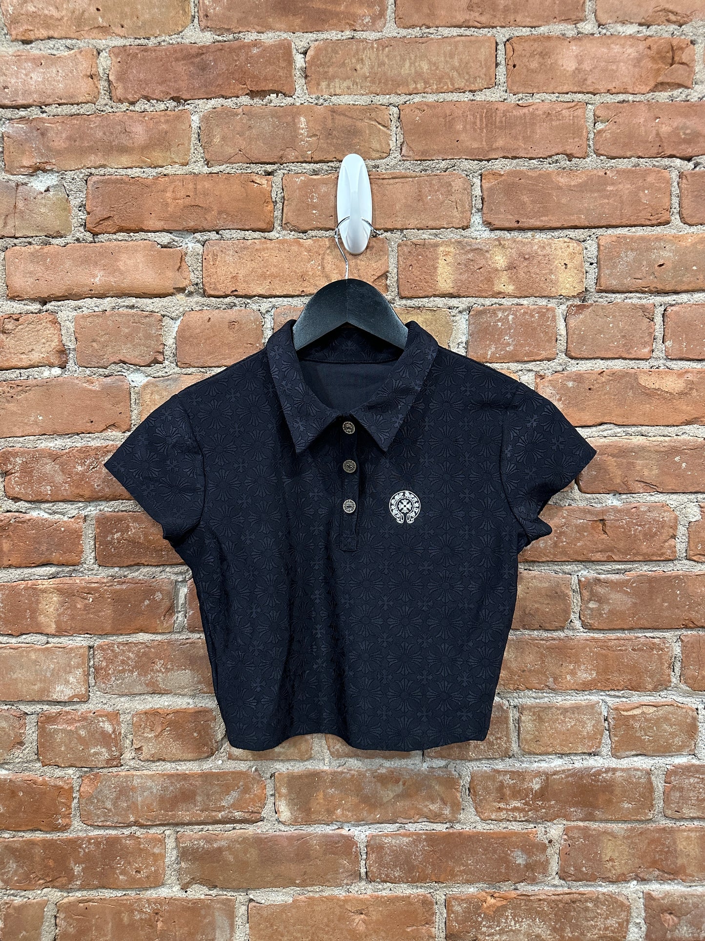 Chrome Hearts Horseshoe CH Monogram Plus Polo Shirt Sz S