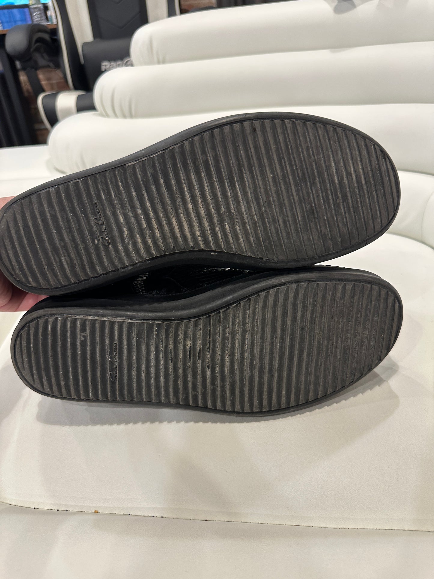 ($14,500) Chrome Hearts x Rick Owens Geobasket sneakers in black python skin Sz 44