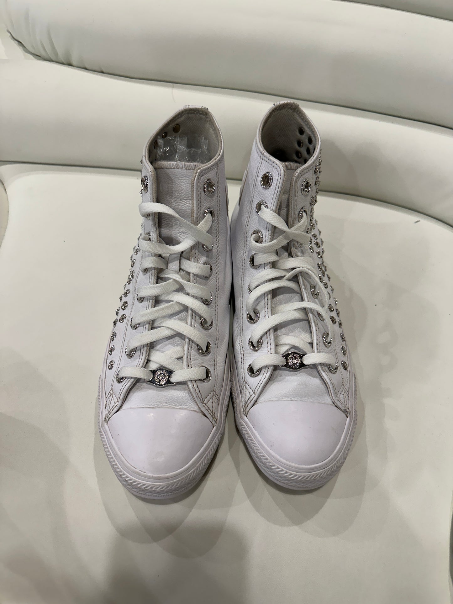 Chrome Hearts x Converse White Rhodium Cross High Sz 9.5