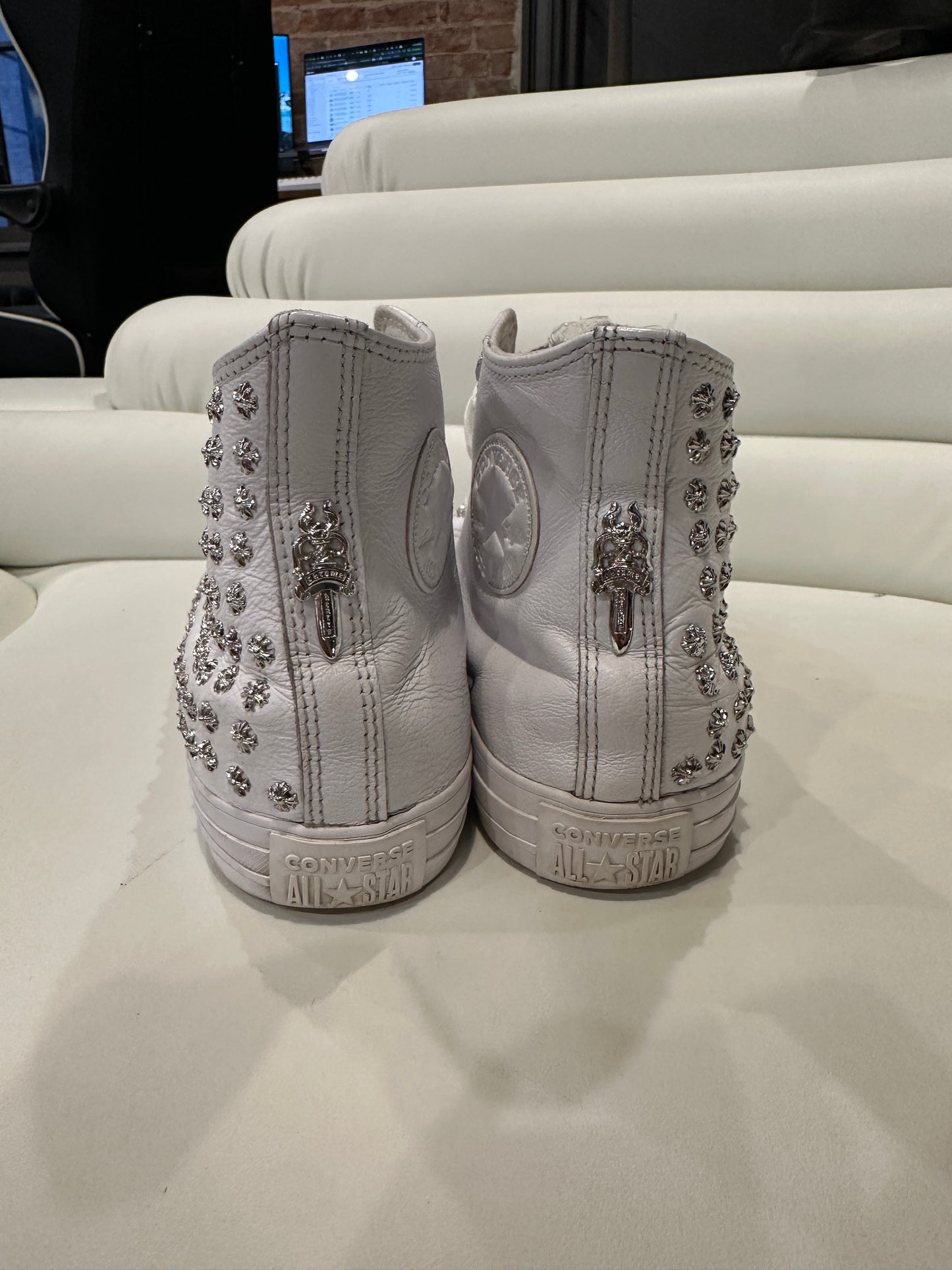 Chrome Hearts x Converse White Rhodium Cross High Sz 9.5