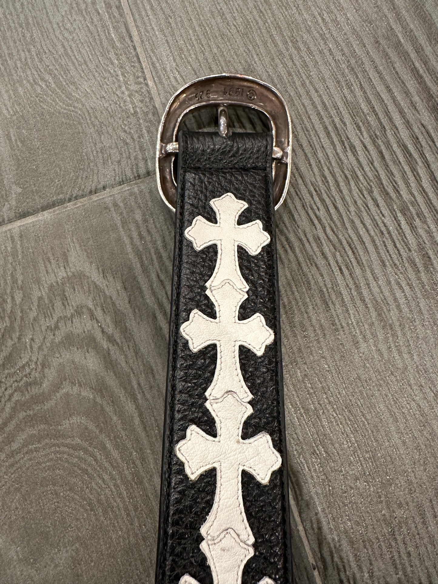 ($26,000) Chrome hearts white patch gunslinger belt sz 34