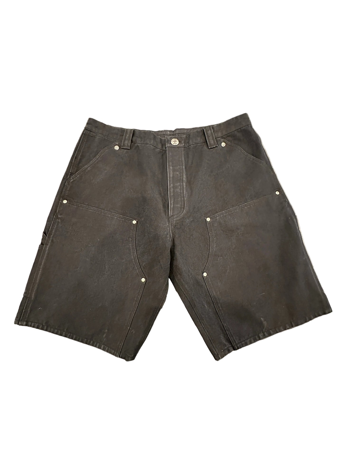 Chrome Hearts Carpenter Cemetery Cross Patch Denim Shorts SZ 38