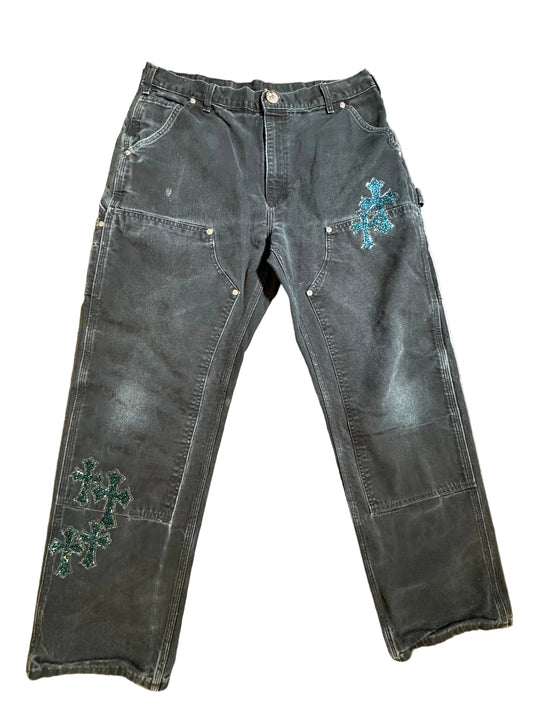 Chrome Hearts Galaxy Double Knee Carpenter Pants sz 34