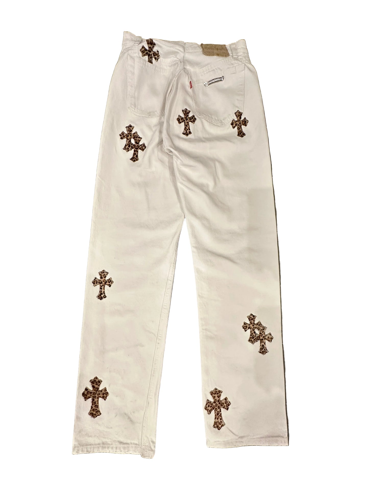Chrome Hearts Cheetah Cross Patch White Levi Jeans sz 31 TAILORED