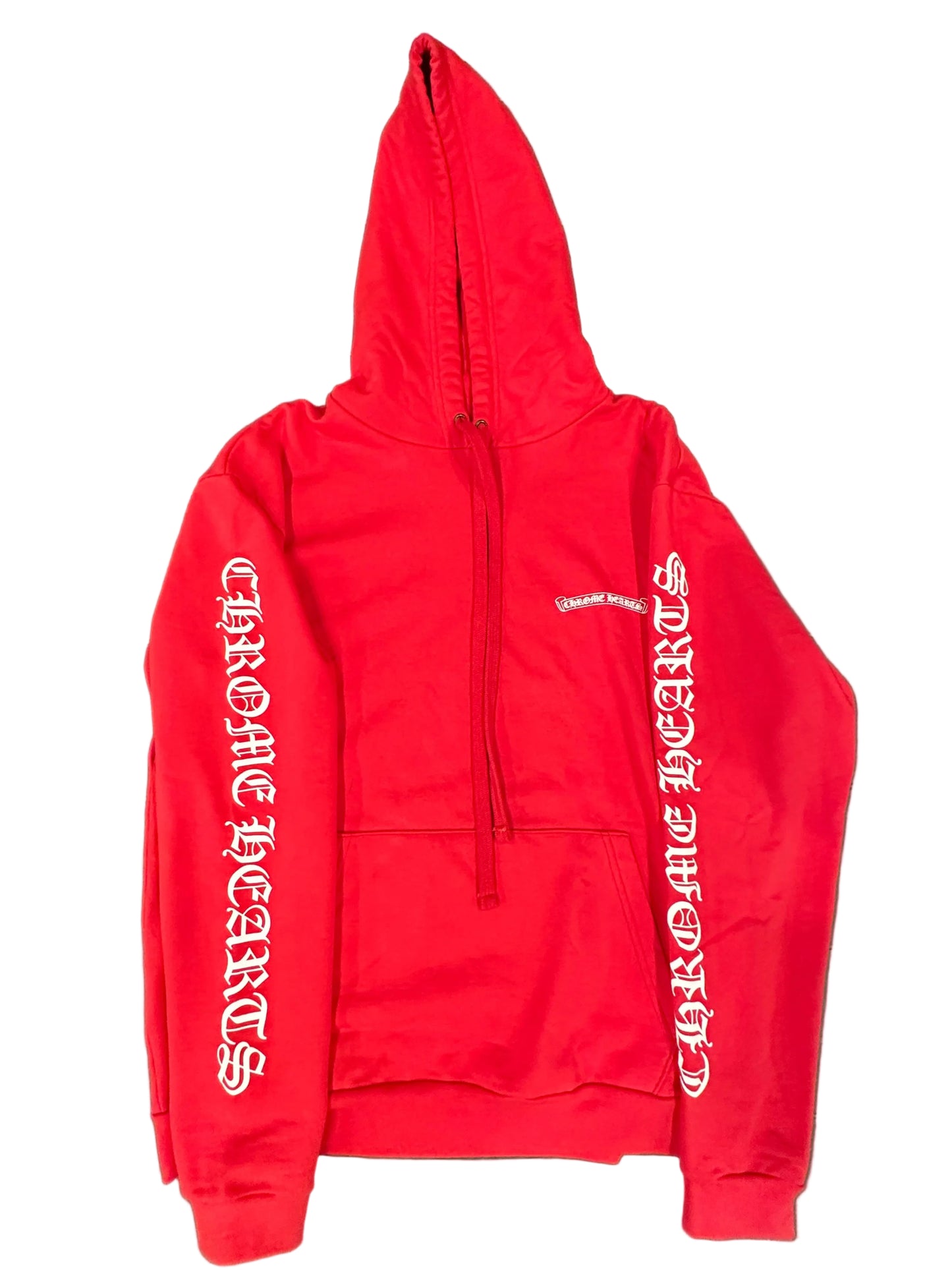 Chrome Hearts Red Scroll Logo Hoodie sz M New