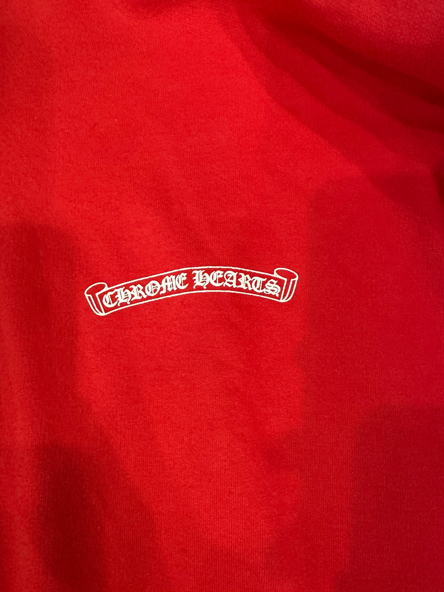 Chrome Hearts Red Scroll Logo Hoodie sz M New