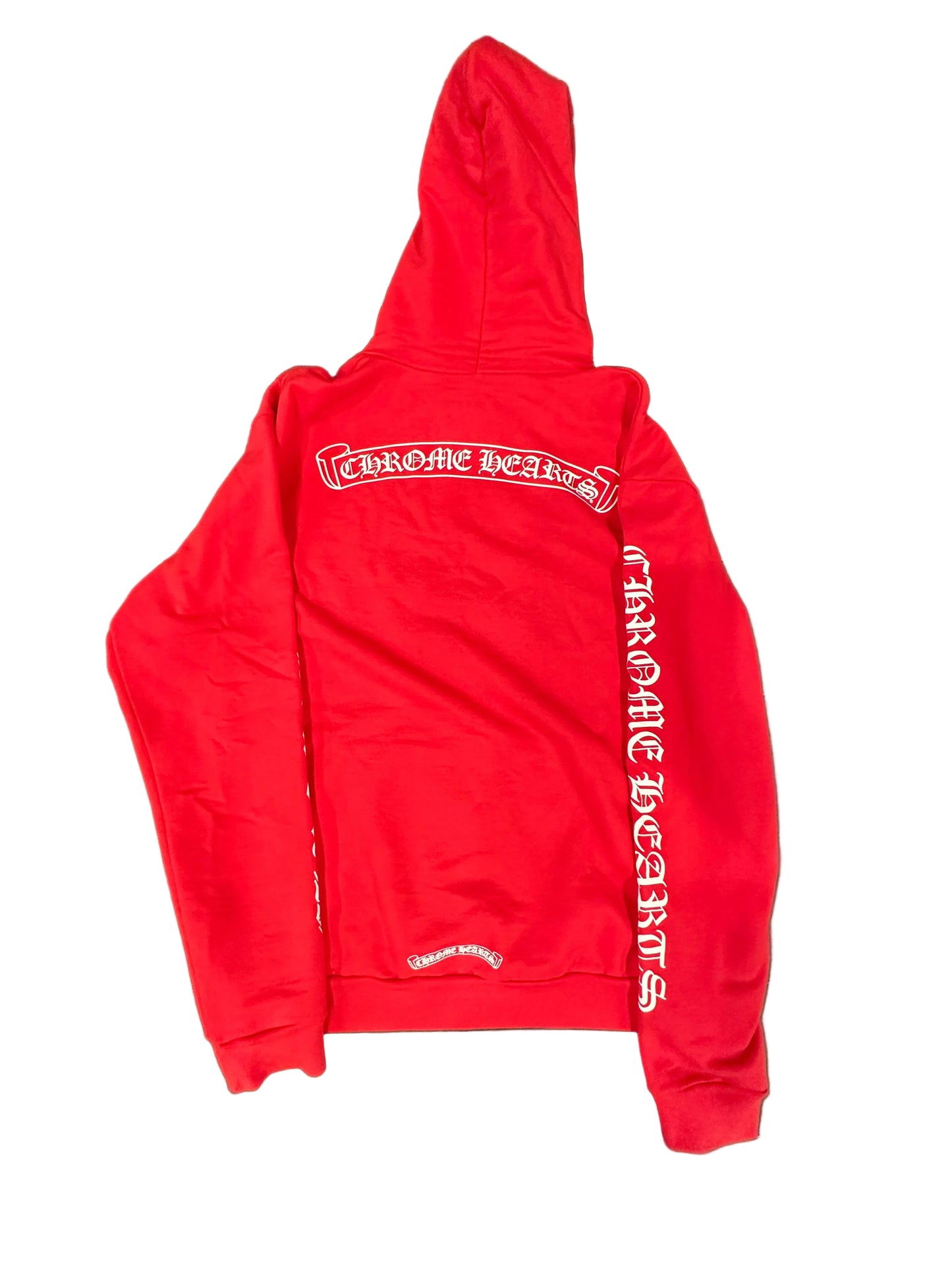 Chrome Hearts Red Scroll Logo Hoodie sz M New