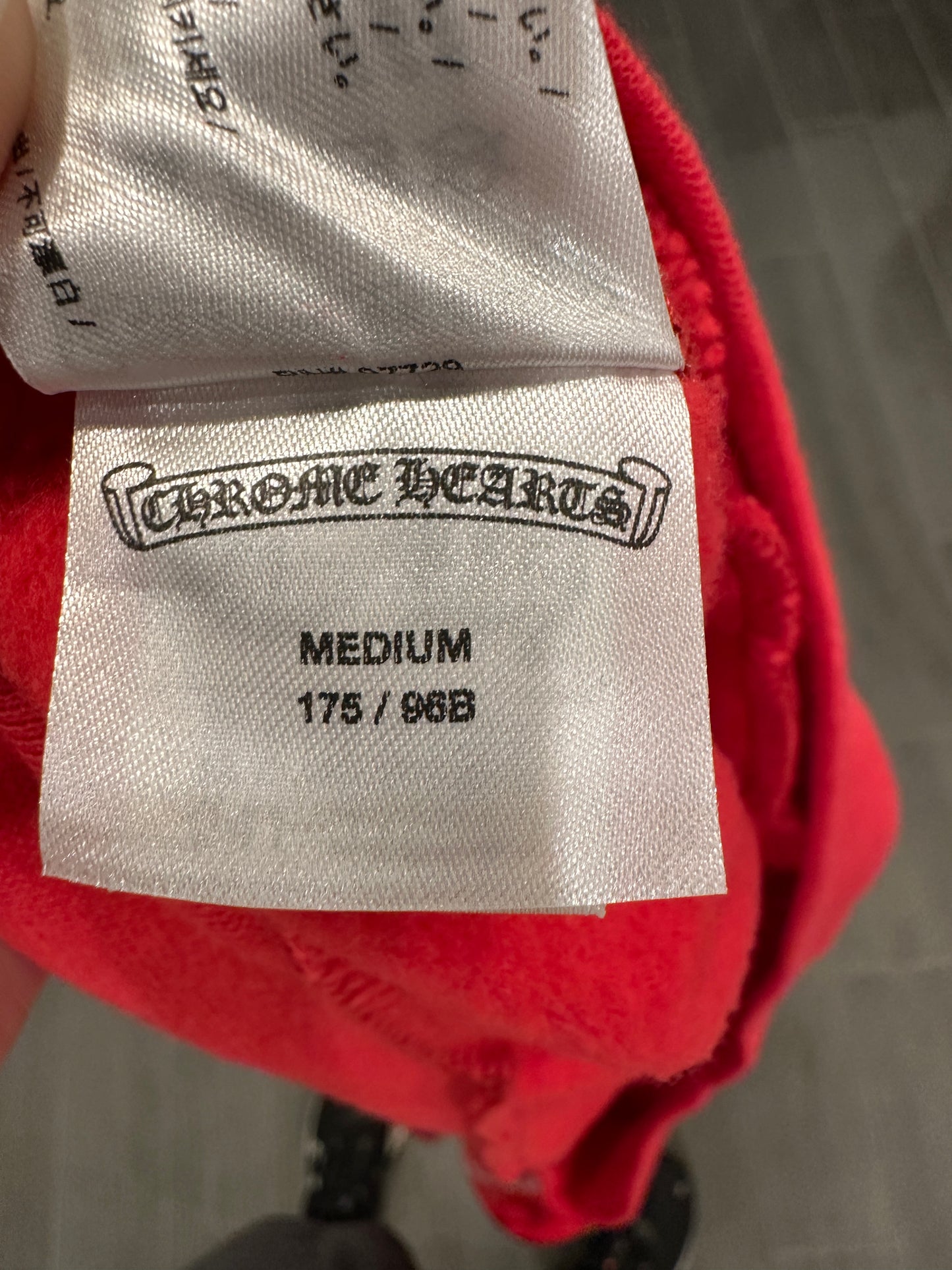 Chrome Hearts Red Scroll Logo Hoodie sz M New