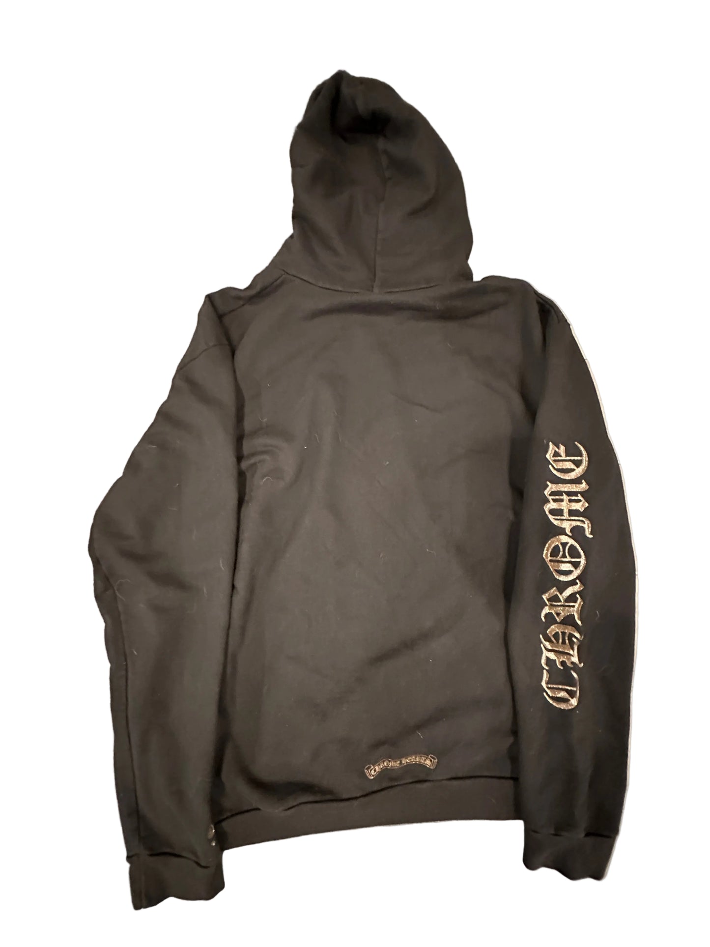 Chrome Hearts Black Bronze Vertical Logo Zip Up Hoodie sz xl
