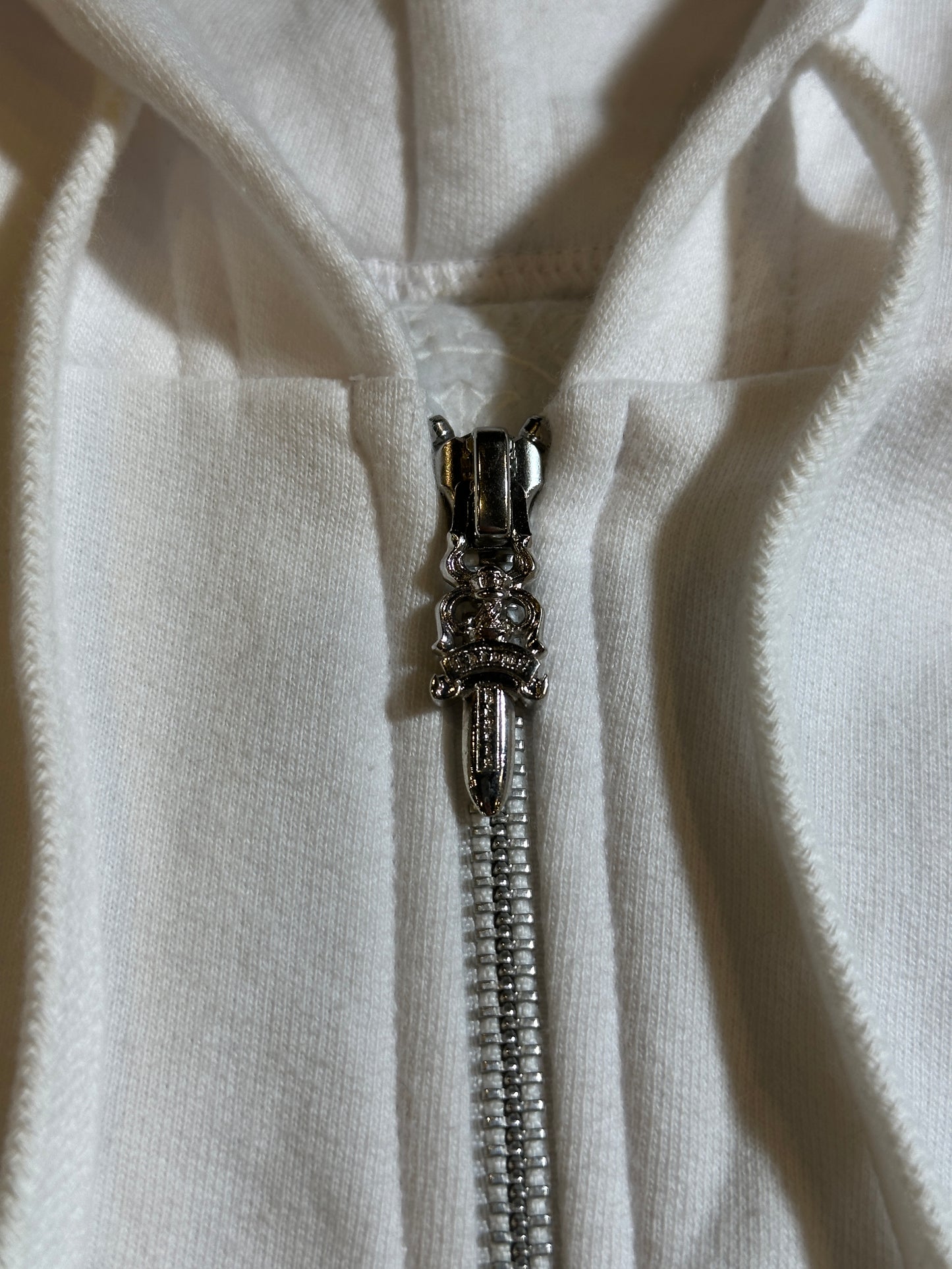 Chrome Hearts White zip up black horseshoe floral sz xs