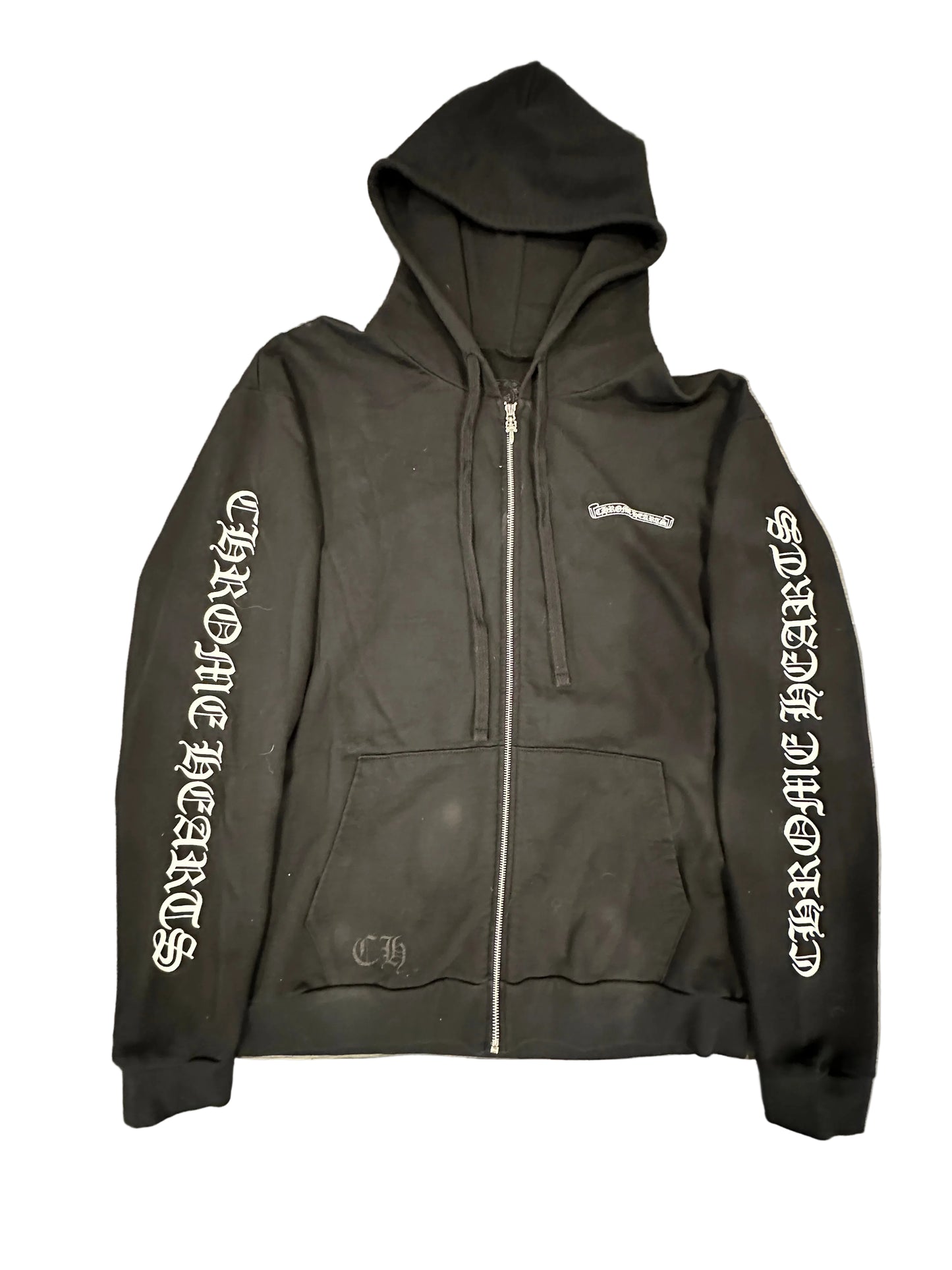 Chrome Hearts Black scroll logo zip up sz XL